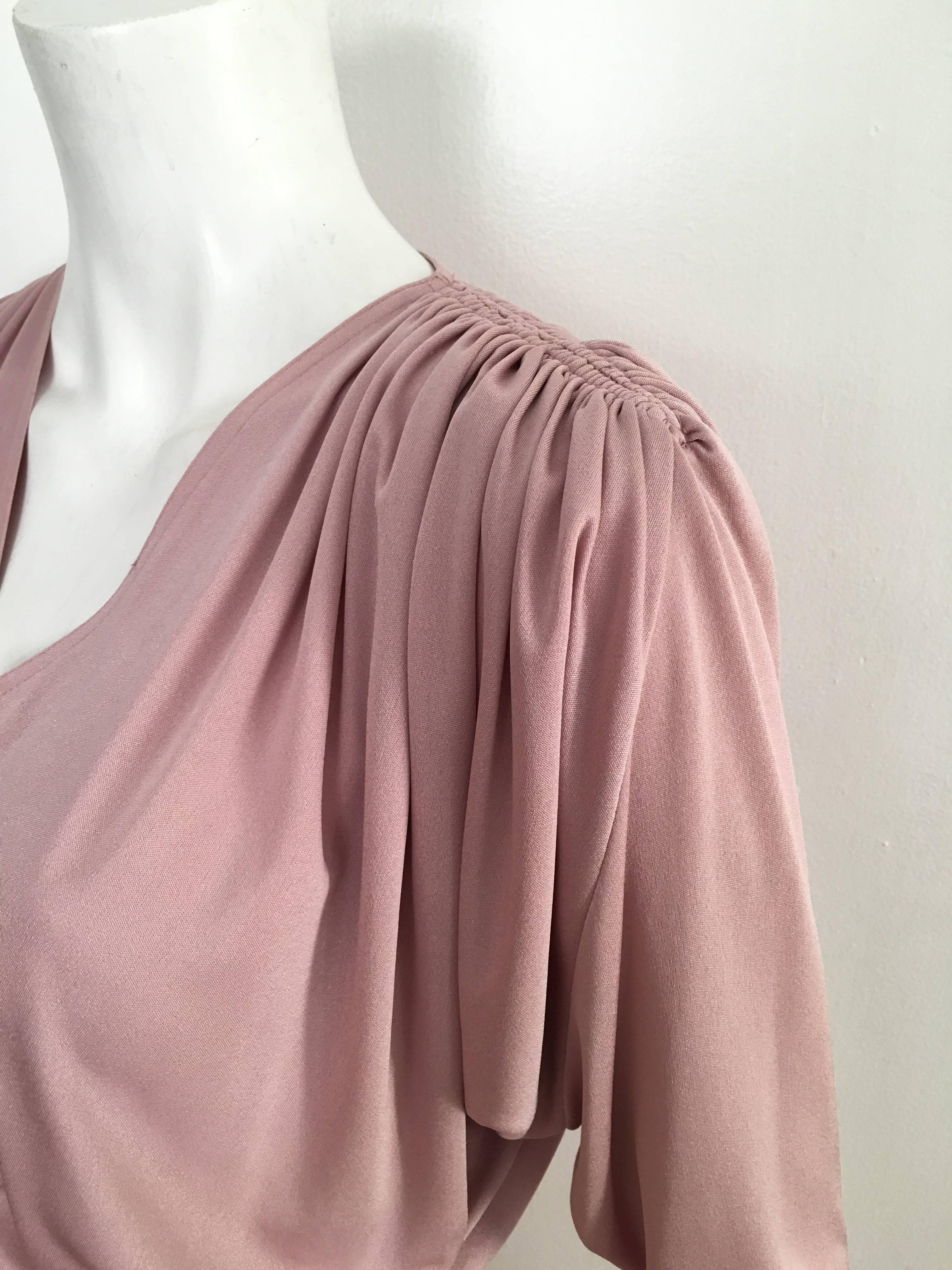 Pierre Cardin Faux Wrap Dress With Pockets Size 8, 1980s  For Sale 2