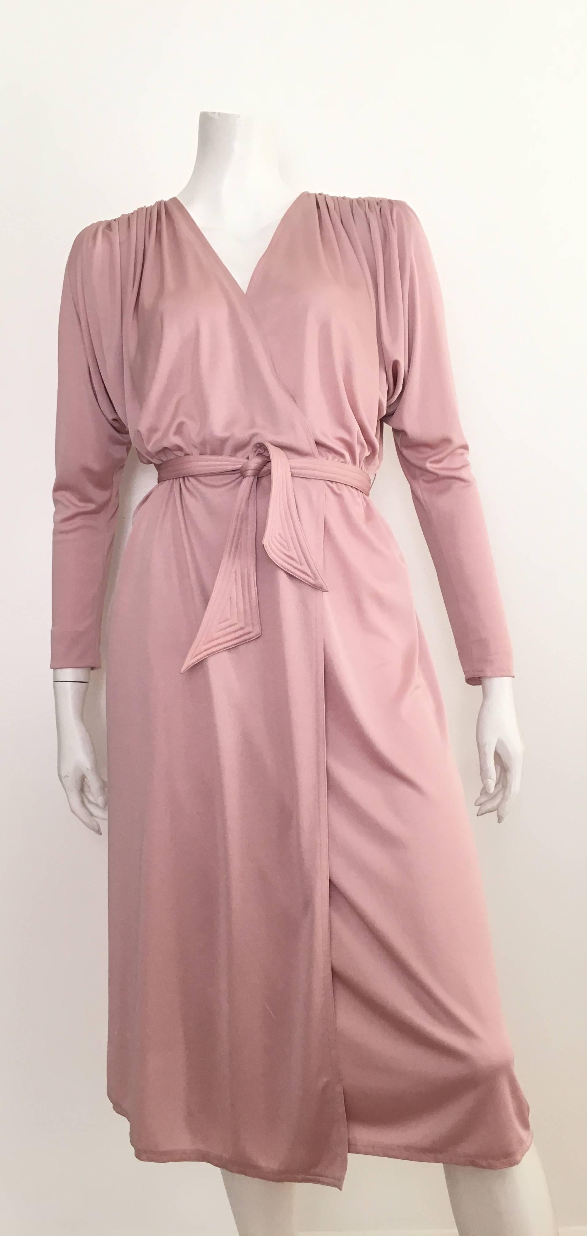 Pierre Cardin Faux Wrap Dress With Pockets Size 8, 1980s  For Sale 5