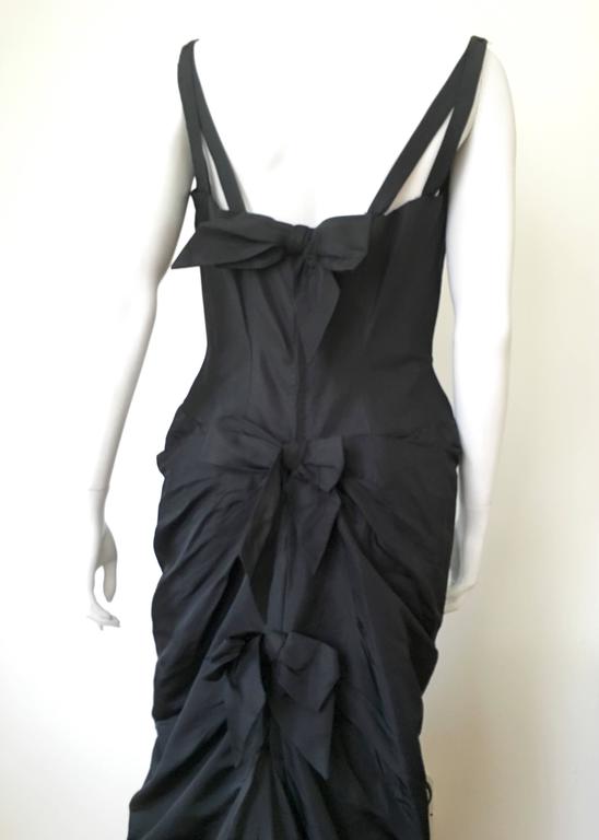 Philip Hulitar 1960s Black Silk Taffeta Gown Size 14. For Sale at 1stDibs