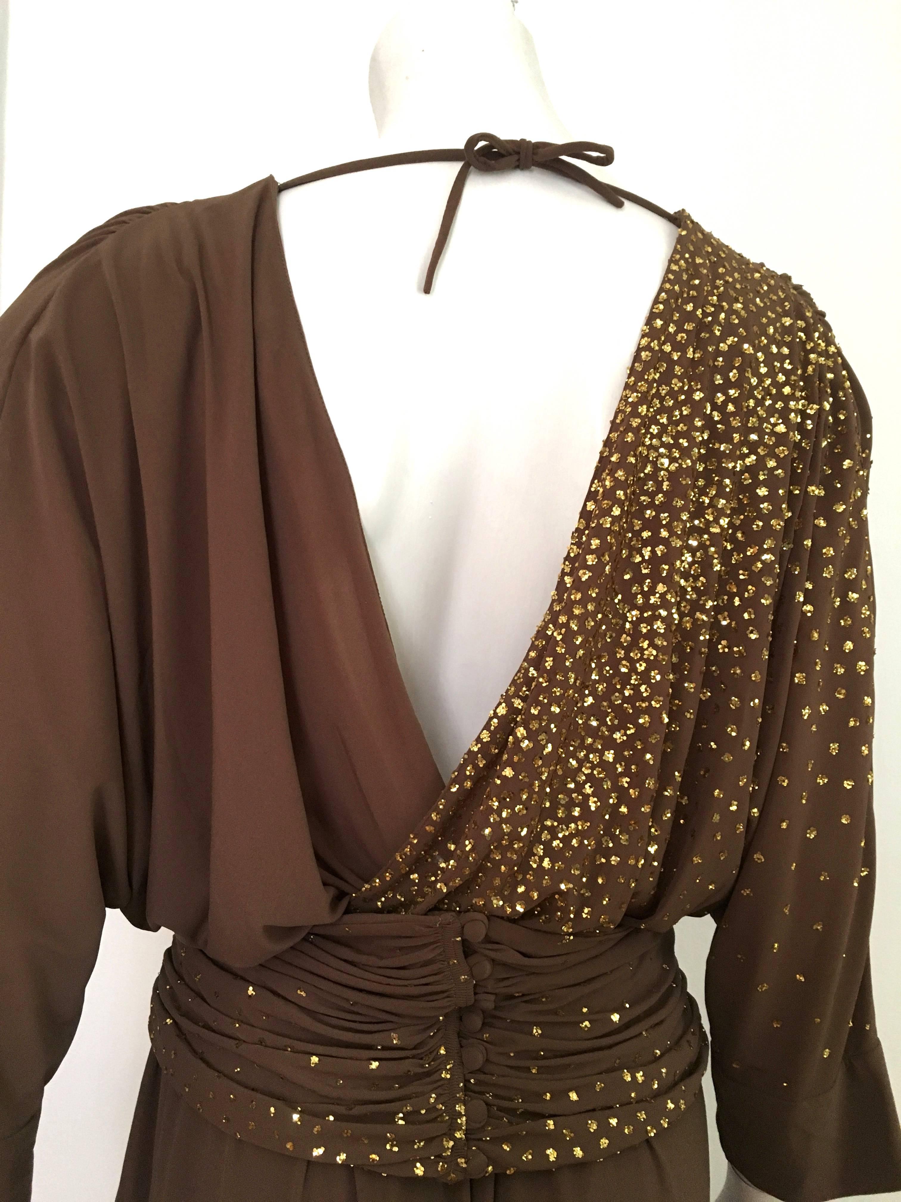 Women's Lillie Rubin 1980s Brown Gown Size 12.