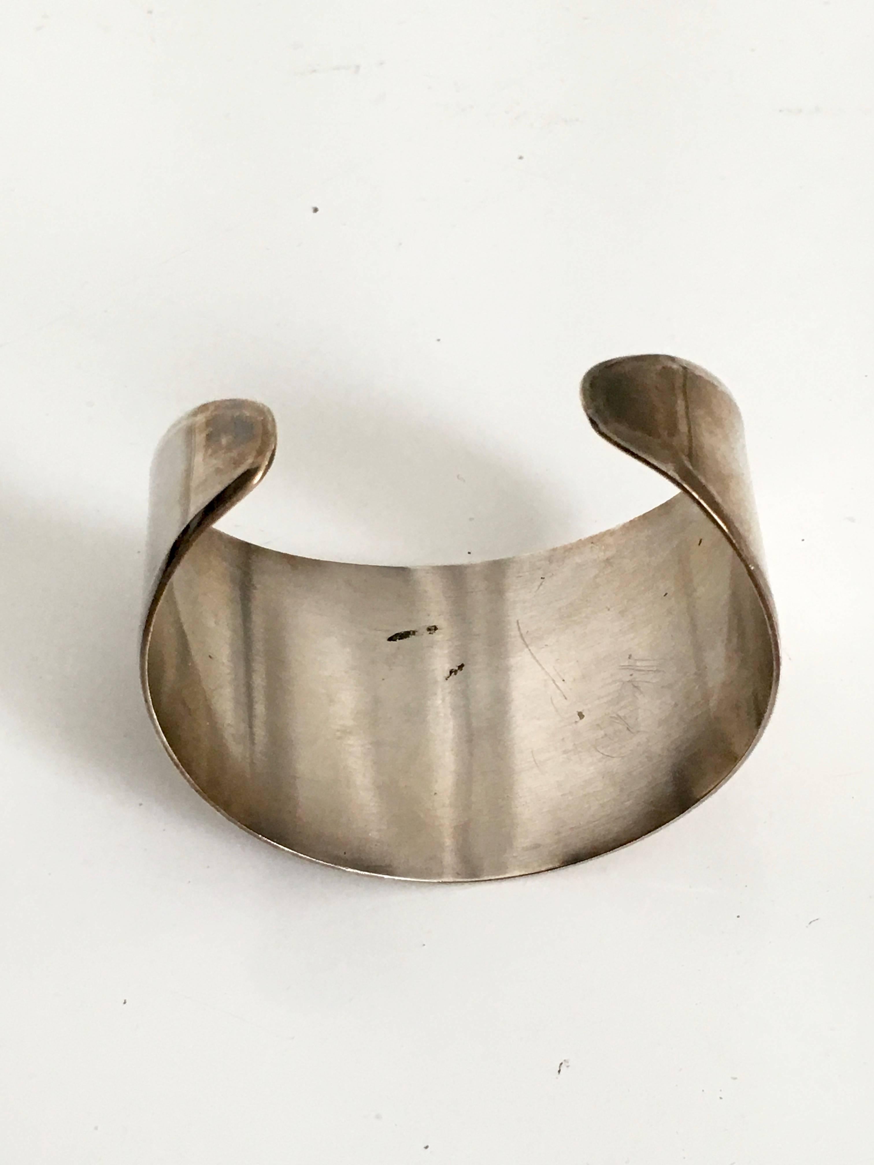 Modern Taxco Mexico Sterling Silver 1970s Cuff Bracelet. at 1stDibs