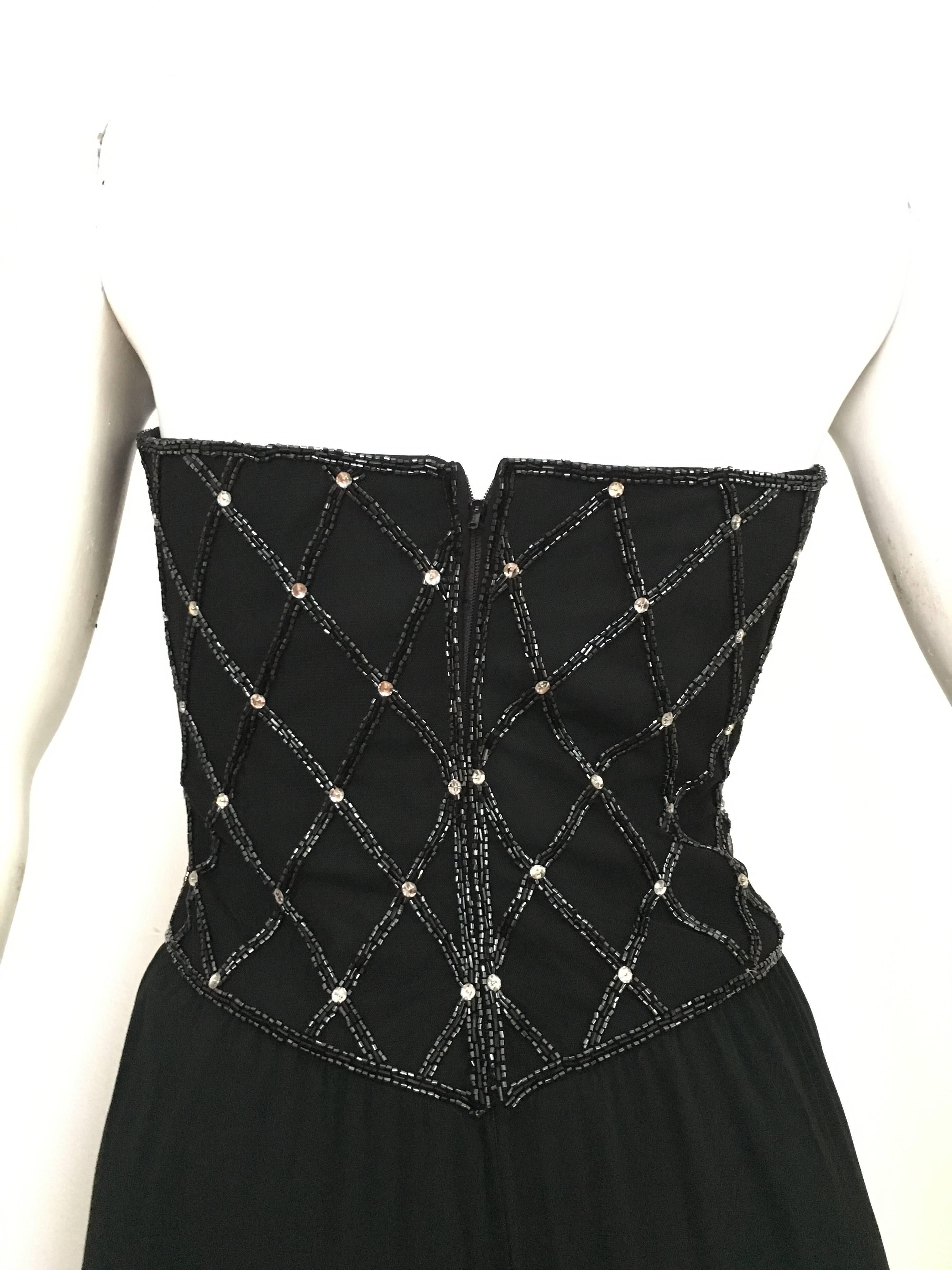 Bob Mackie Black Sequin Strapless Gown Size 6. 3