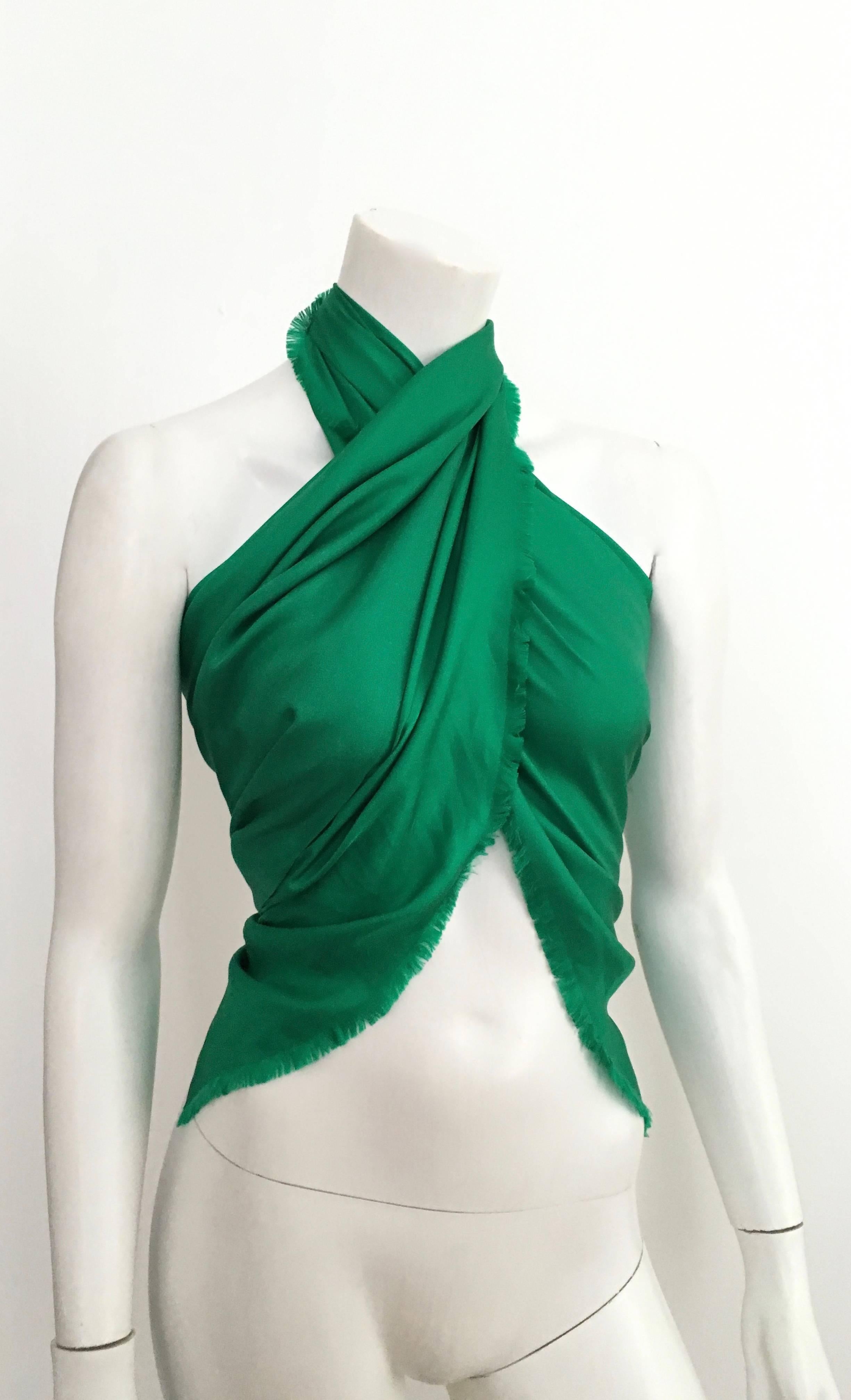 emerald green silk scarf