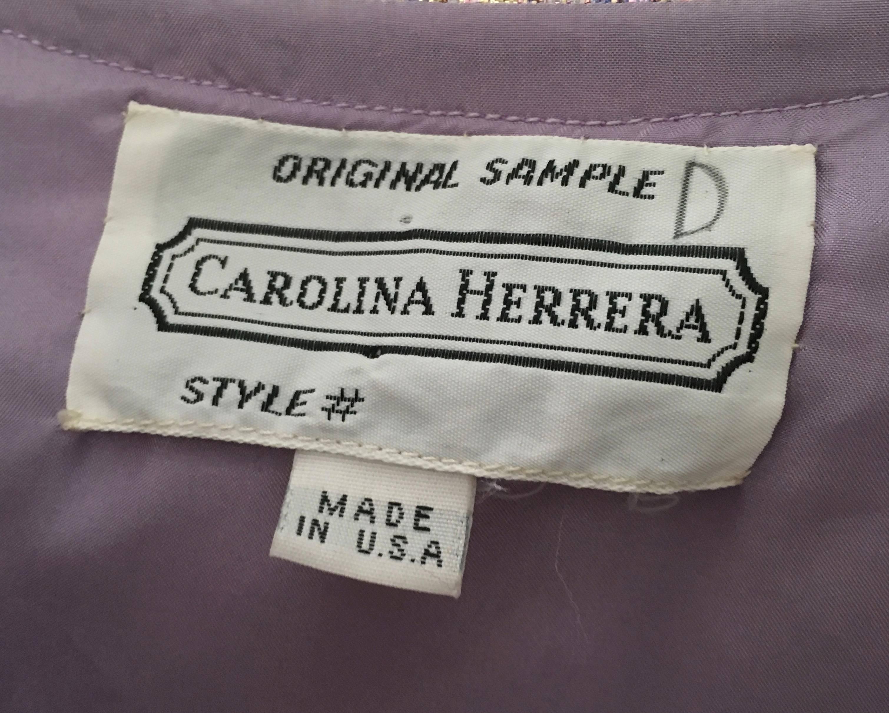 Carolina Herrera Metallic Evening Cocktail Dress & Jacket Size 6. For Sale 2