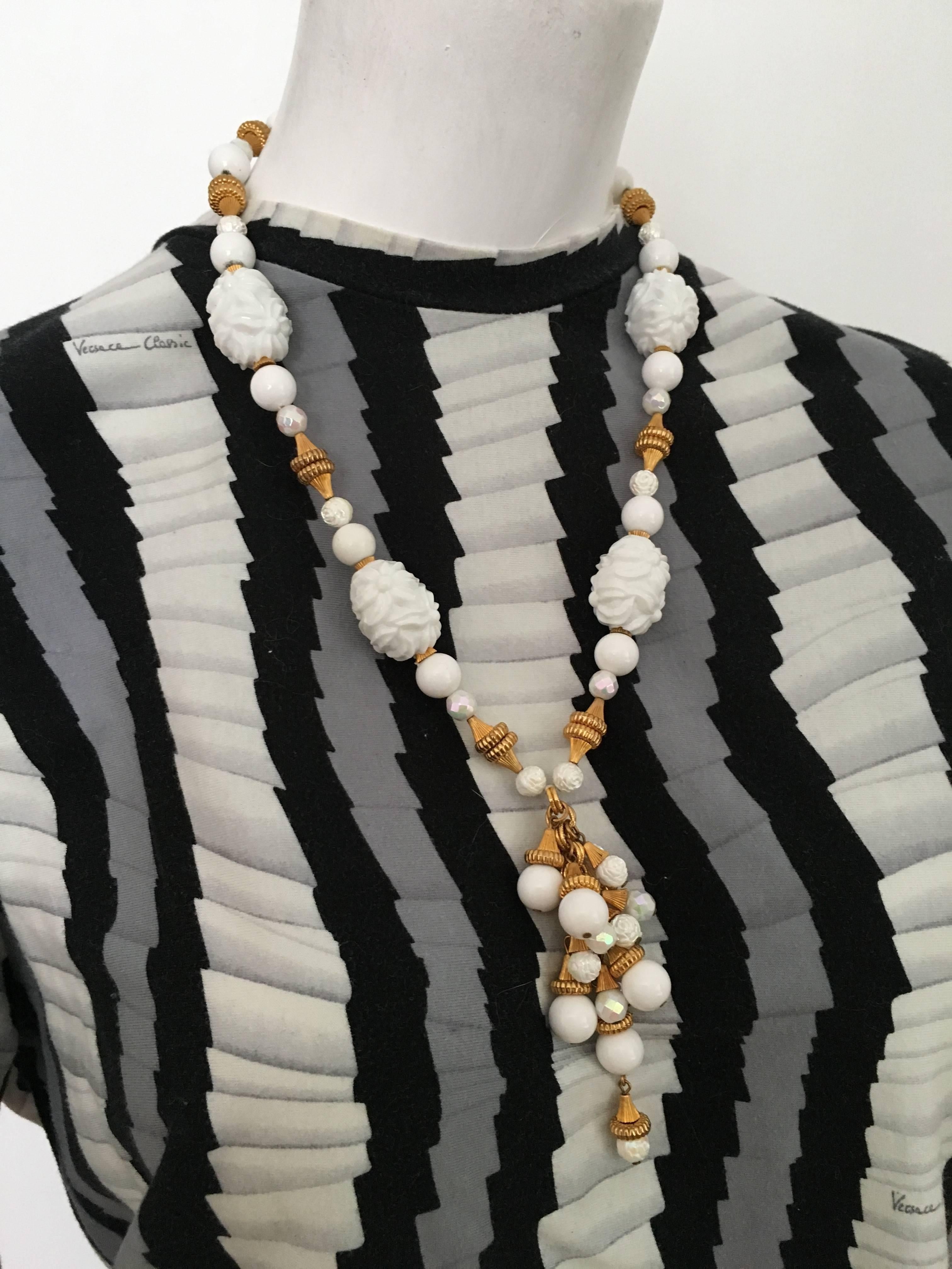 Aesthetic Movement Hattie Carnegie Necklace With Tassel Pendant, 1950s  For Sale