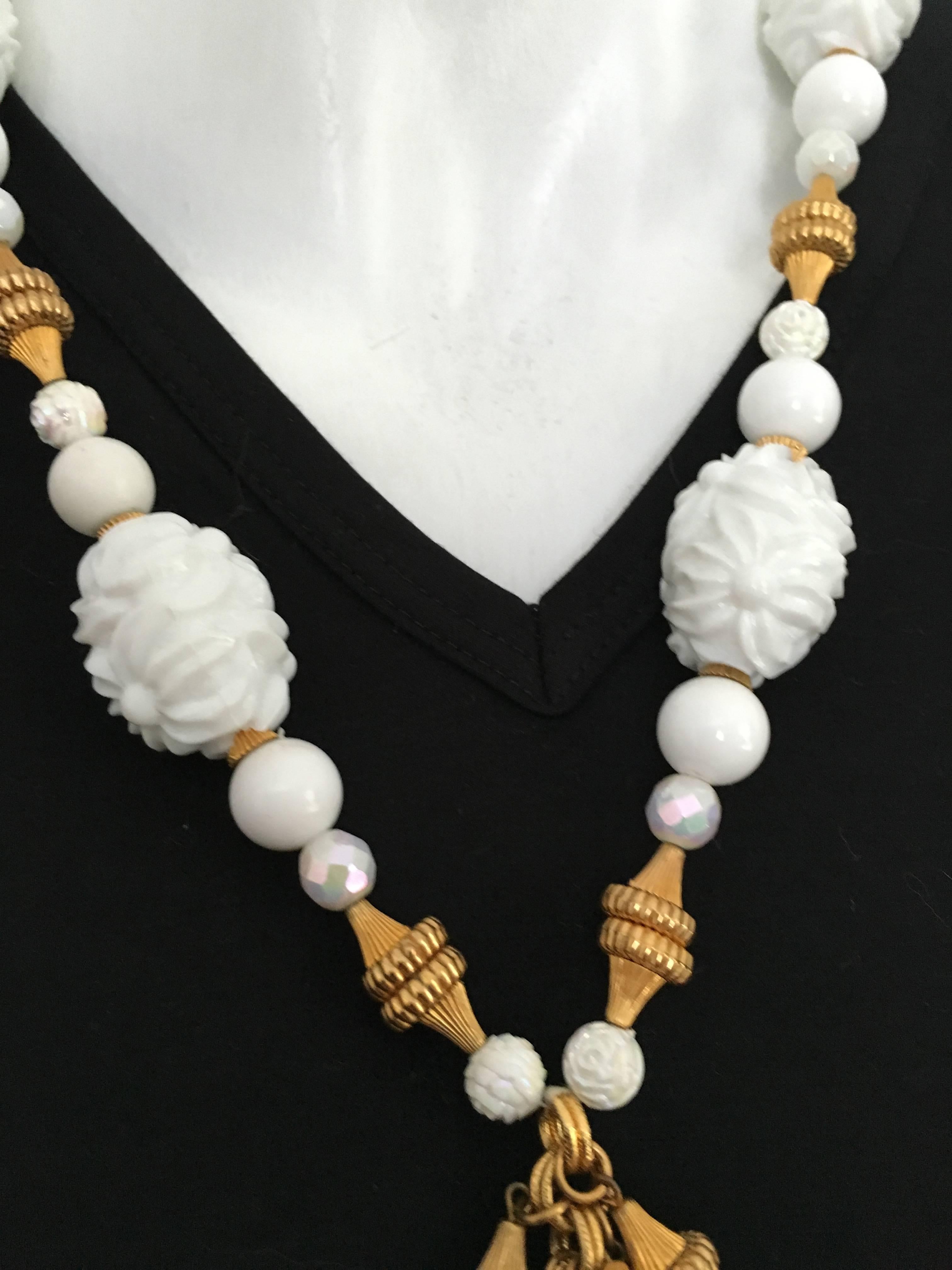 Hattie Carnegie Necklace With Tassel Pendant, 1950s  For Sale 1