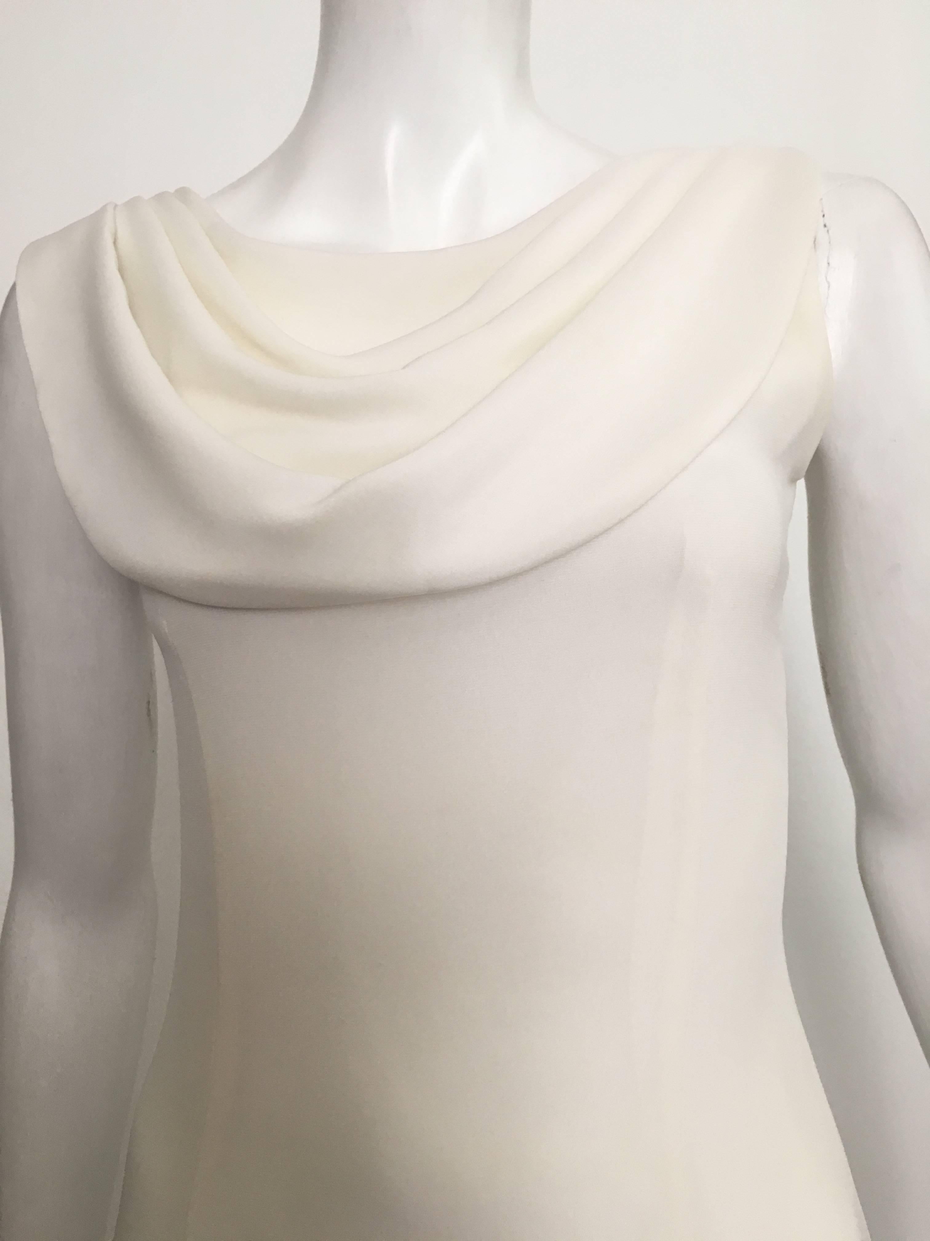 Scaasi Off White Long Sheath Evening Dress Size 4. 2