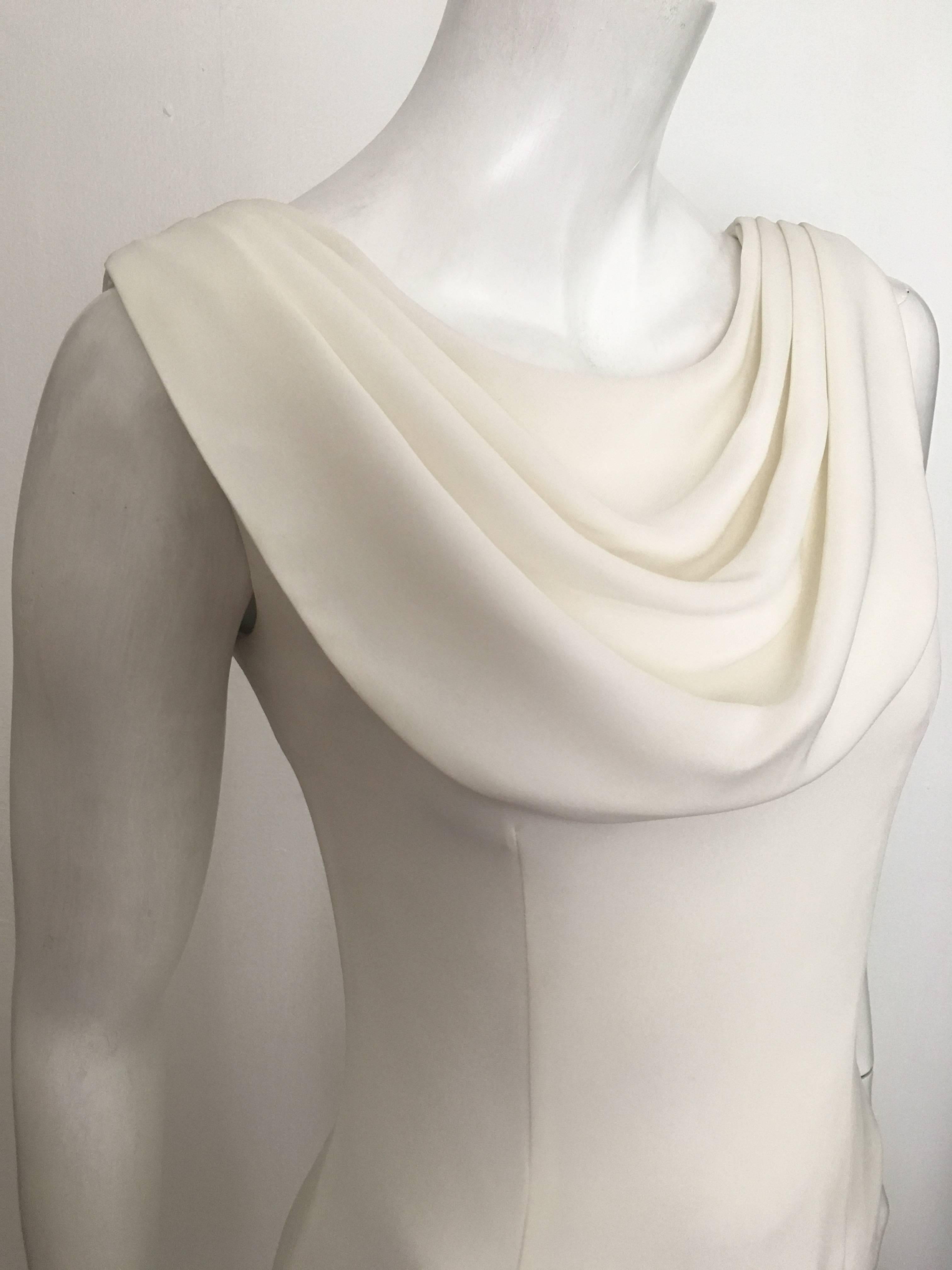 Scaasi Off White Long Sheath Evening Dress Size 4. 4