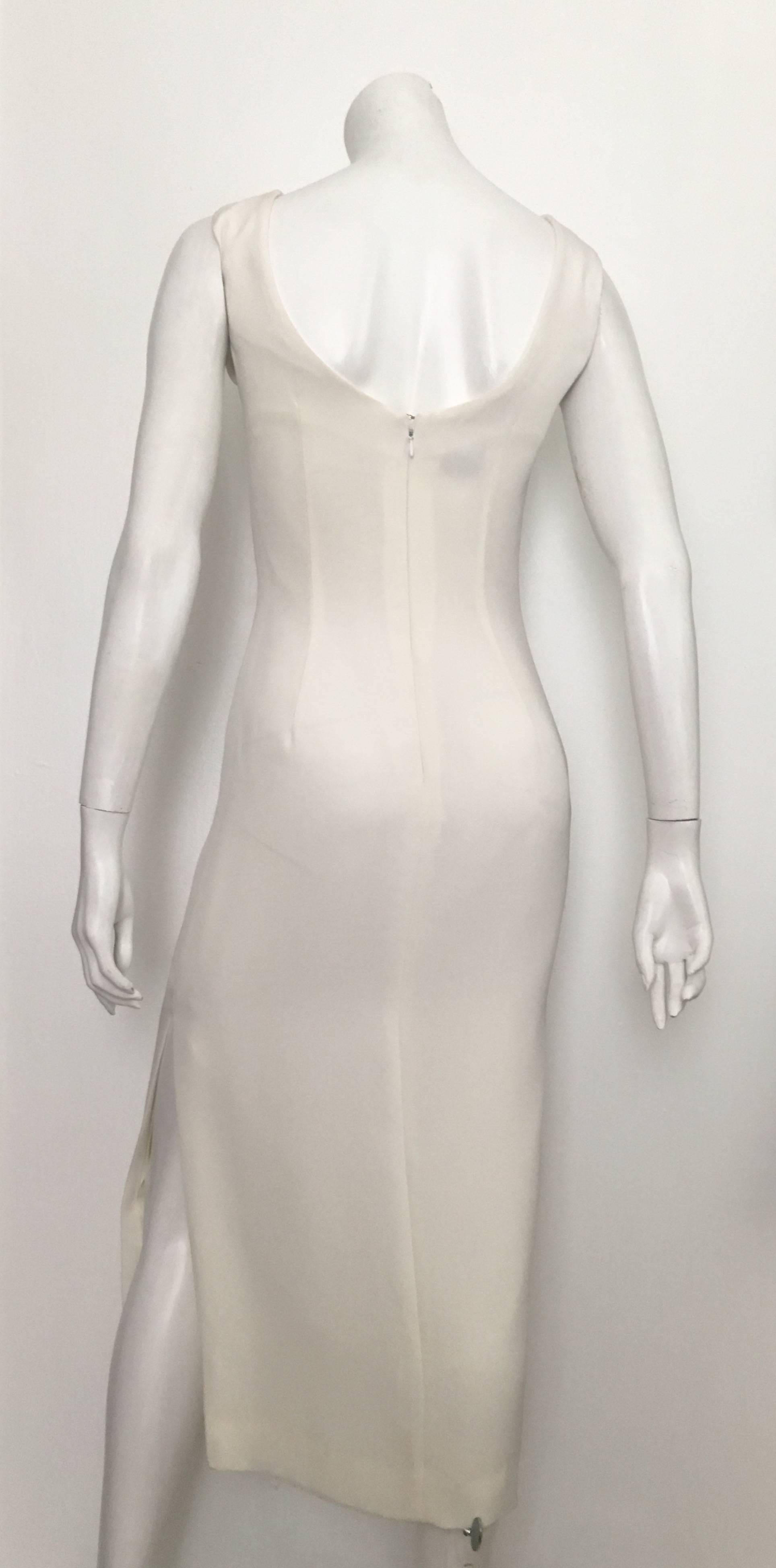 Women's Scaasi Off White Long Sheath Evening Dress Size 4.