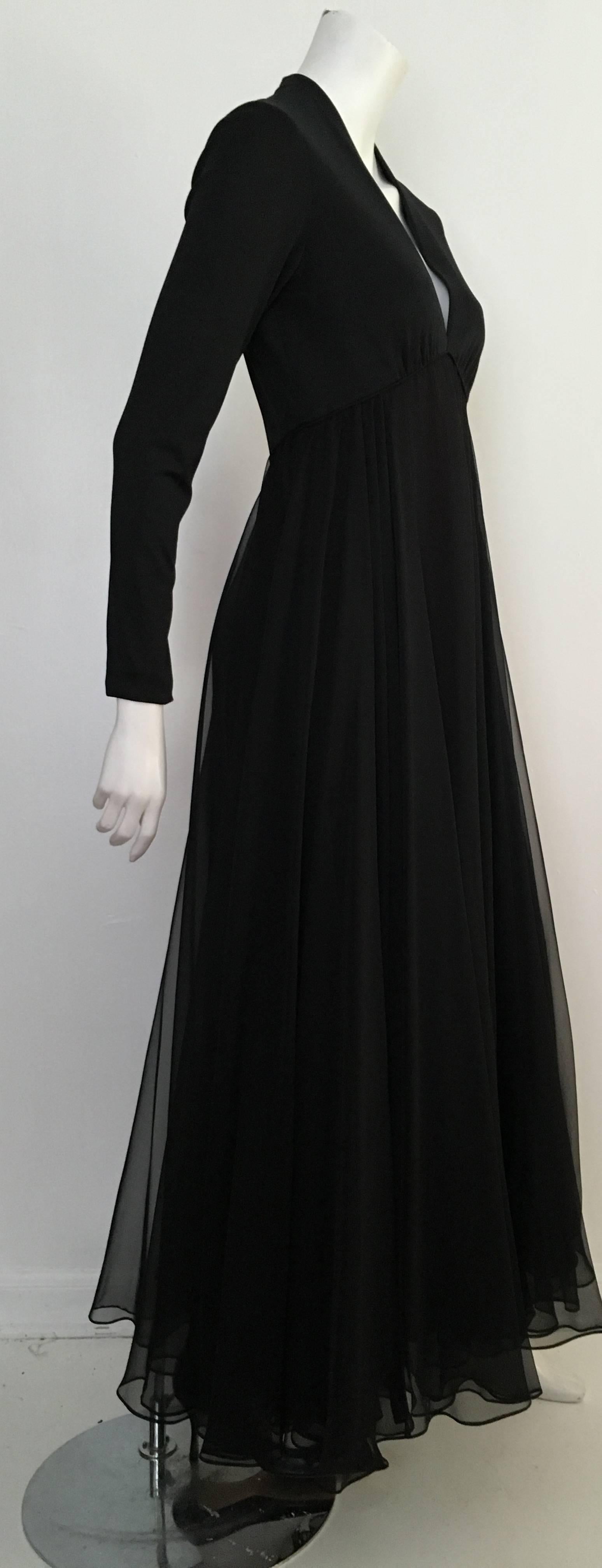 black empire waist gown