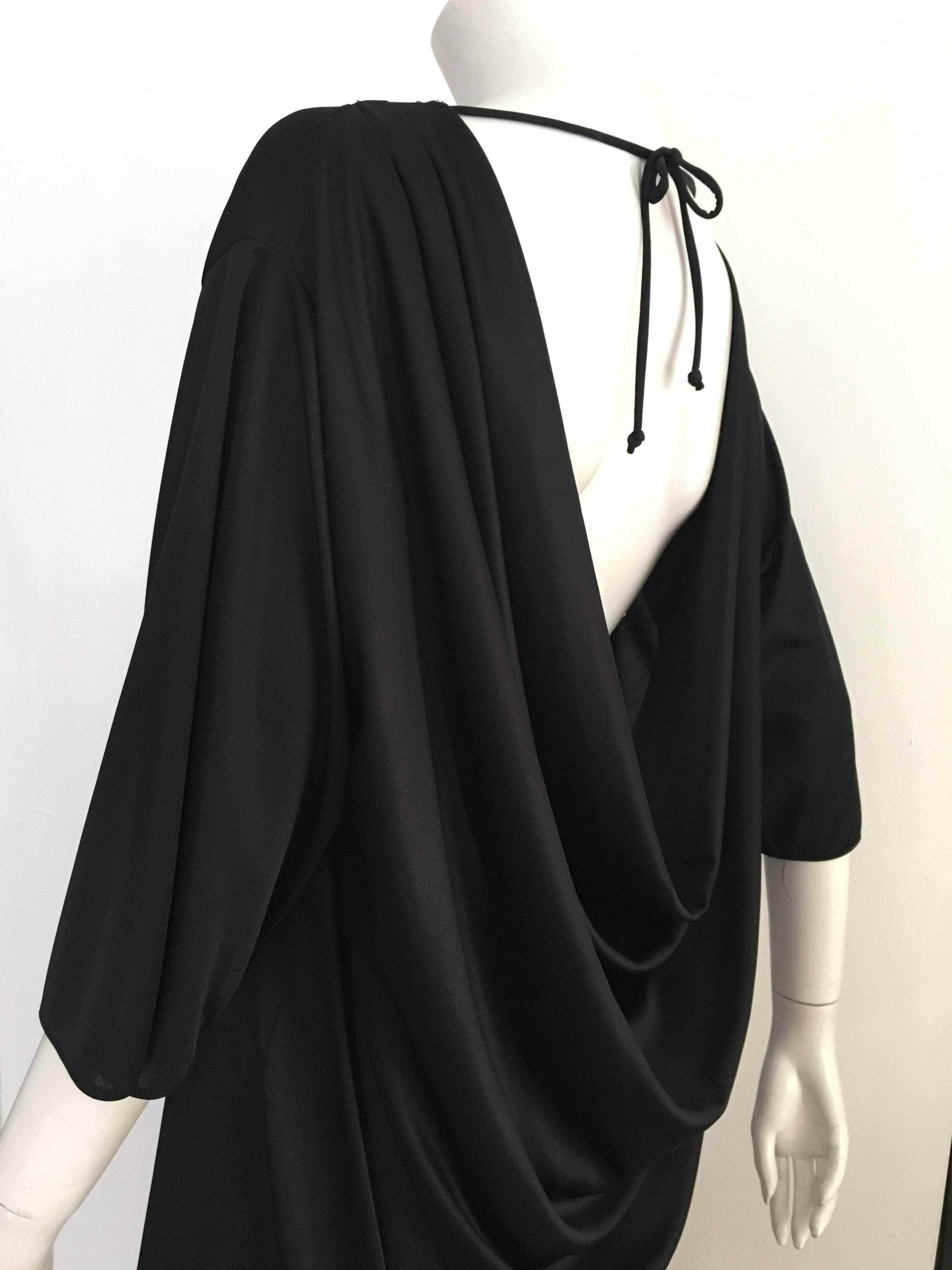 Bill Blass 1970s Flowing Black Gown. For Sale 3