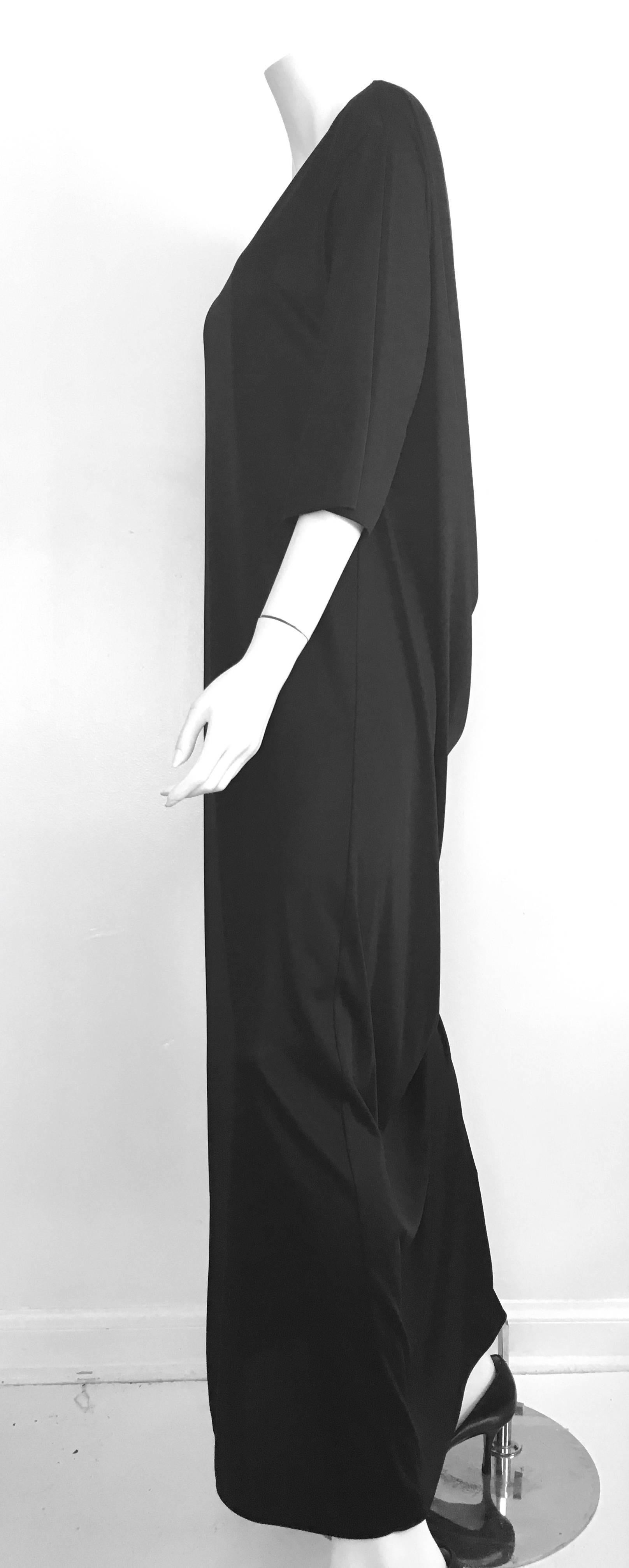 Bill Blass 1970s Flowing Black Gown. For Sale 4