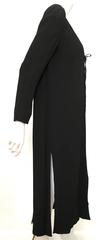 Fendi Evening Black Textured Silk Duster Jacket Size 6.