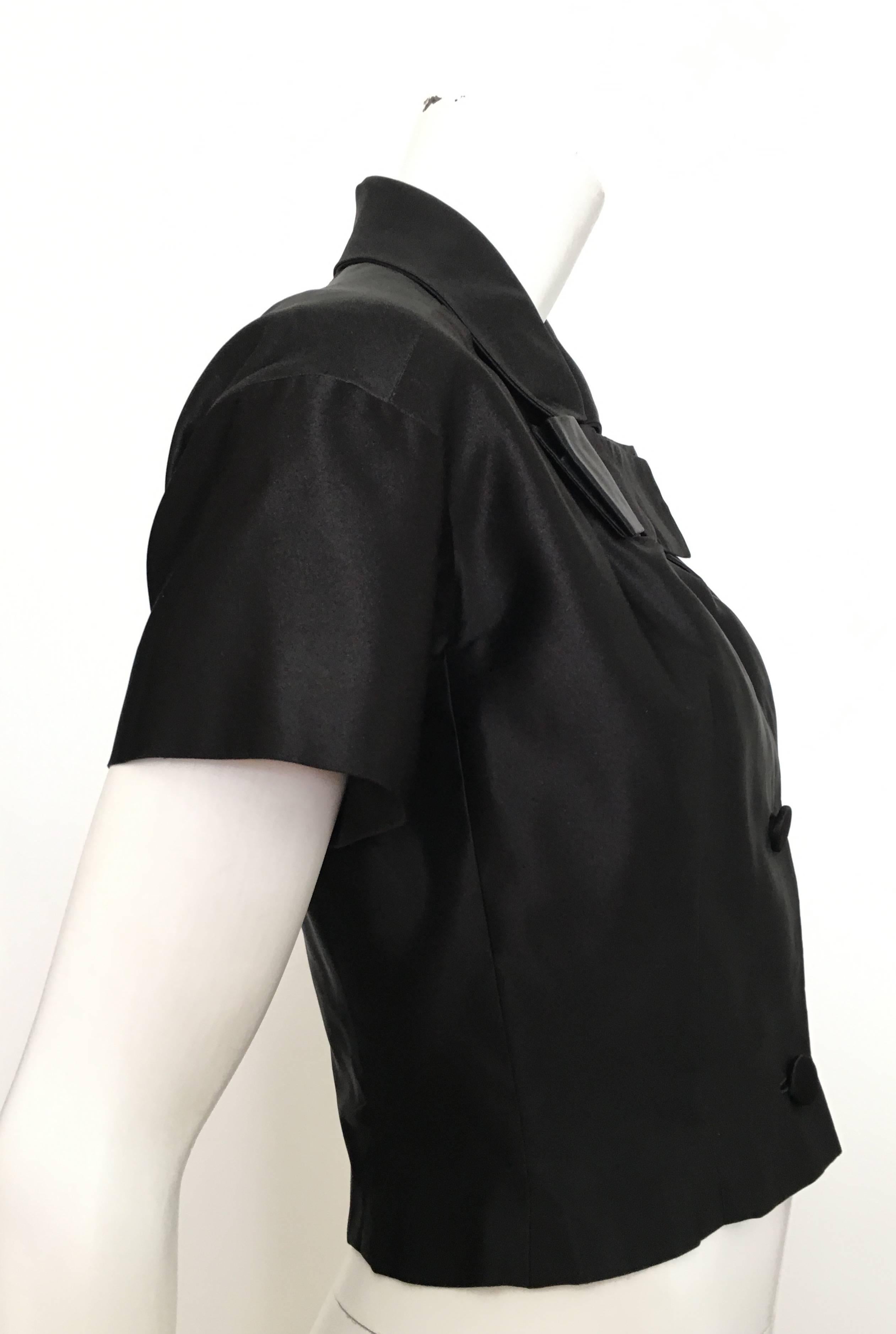 Christian Dior 1950s Black Evening Silk Blouse Size 4. In Excellent Condition In Atlanta, GA
