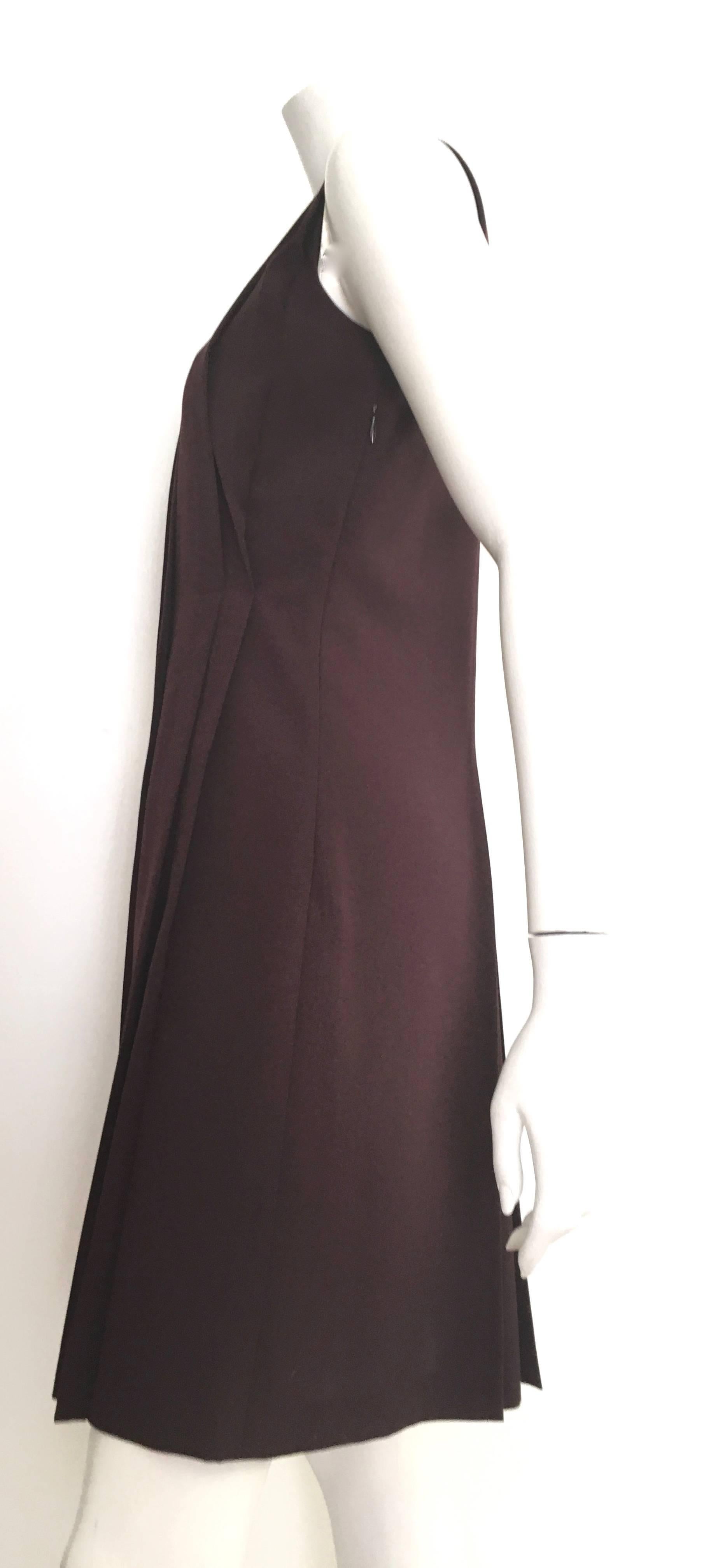 Women's Cacharel Burgundy Sleeveless Pleated Dress Size 8.  For Sale