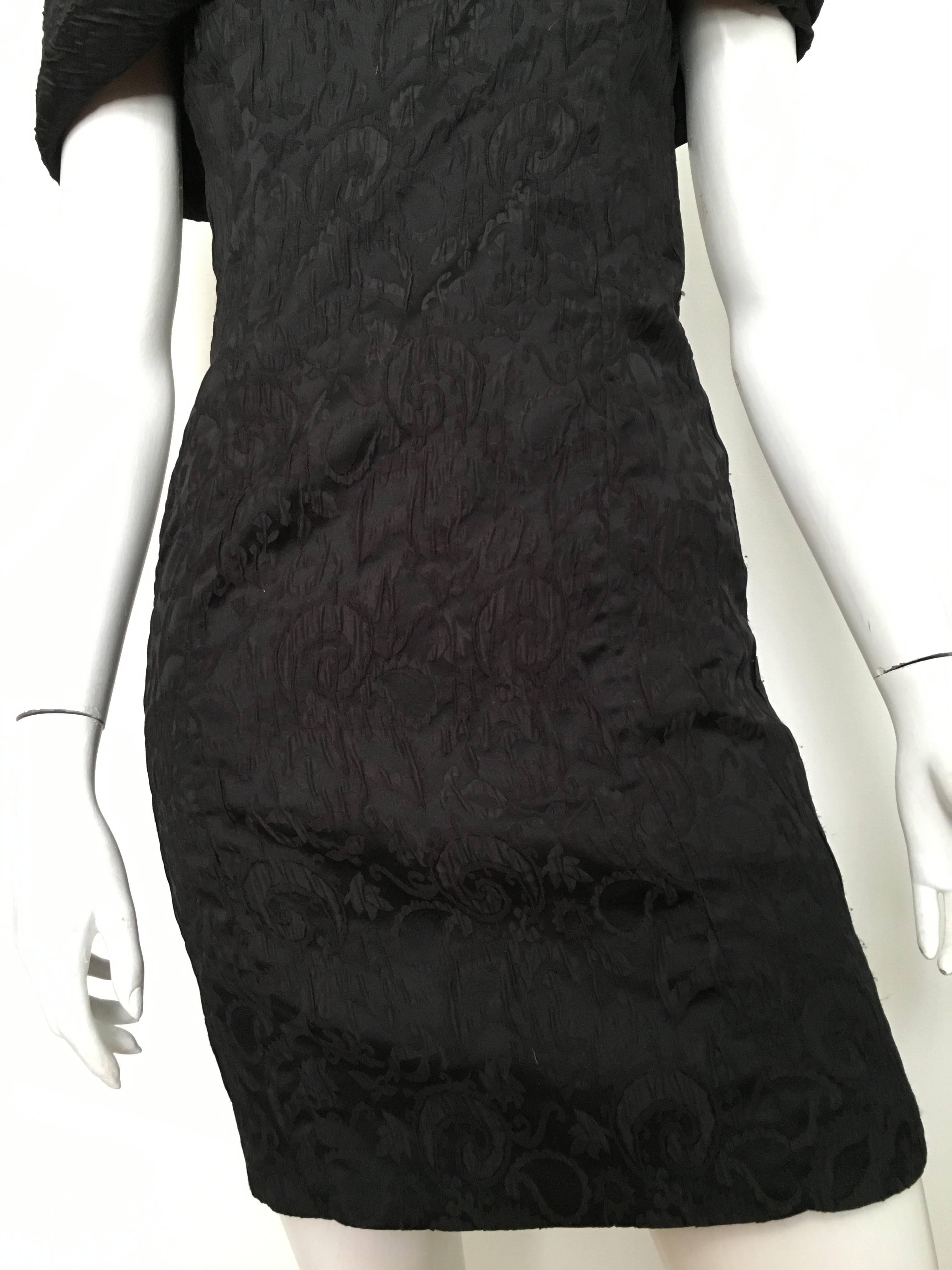 Dior 1980s Black Silk Evening Dress Size 6. In Excellent Condition For Sale In Atlanta, GA