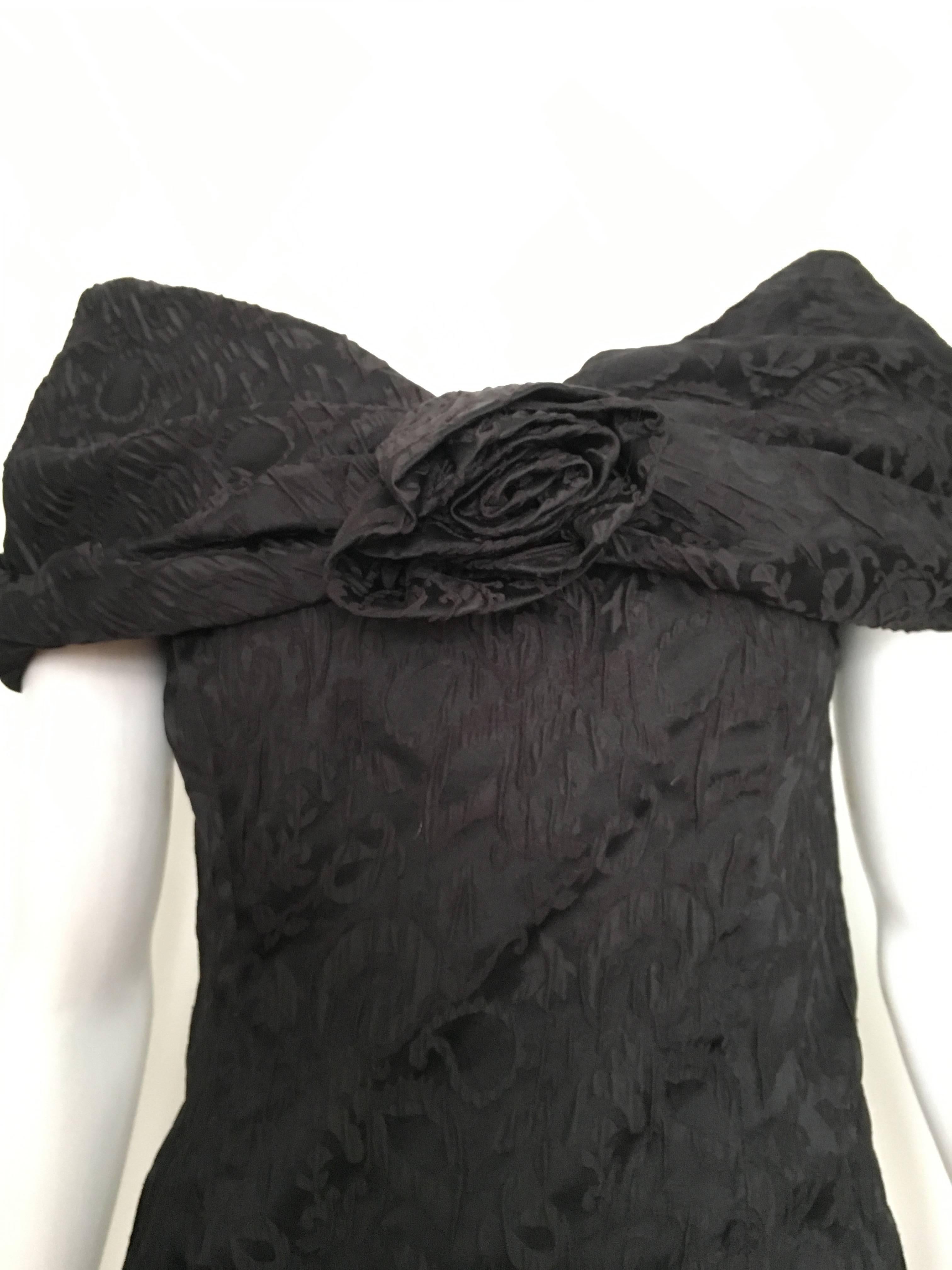 Dior 1980s Black Silk Evening Dress Size 6. For Sale 3