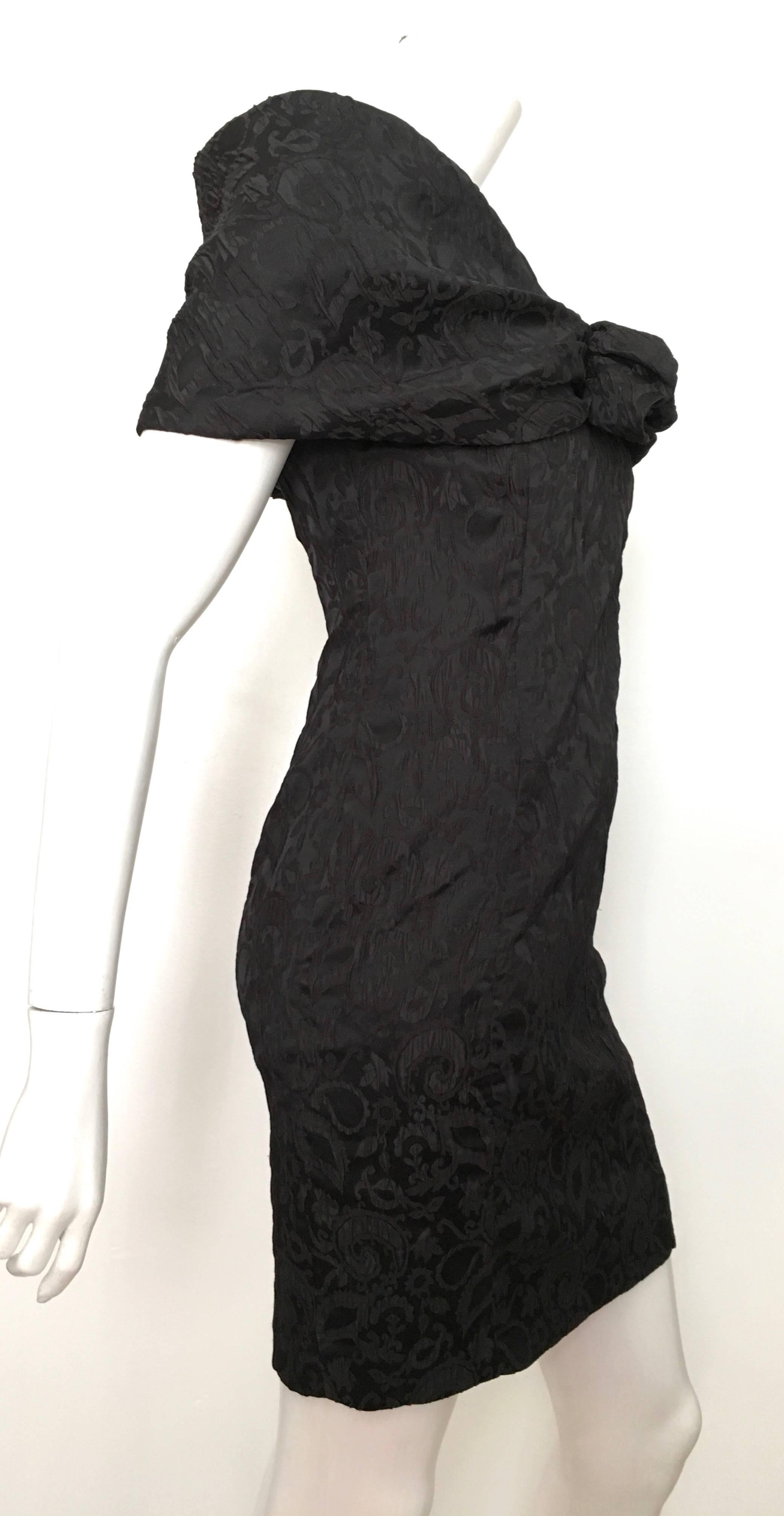Women's or Men's Dior 1980s Black Silk Evening Dress Size 6. For Sale