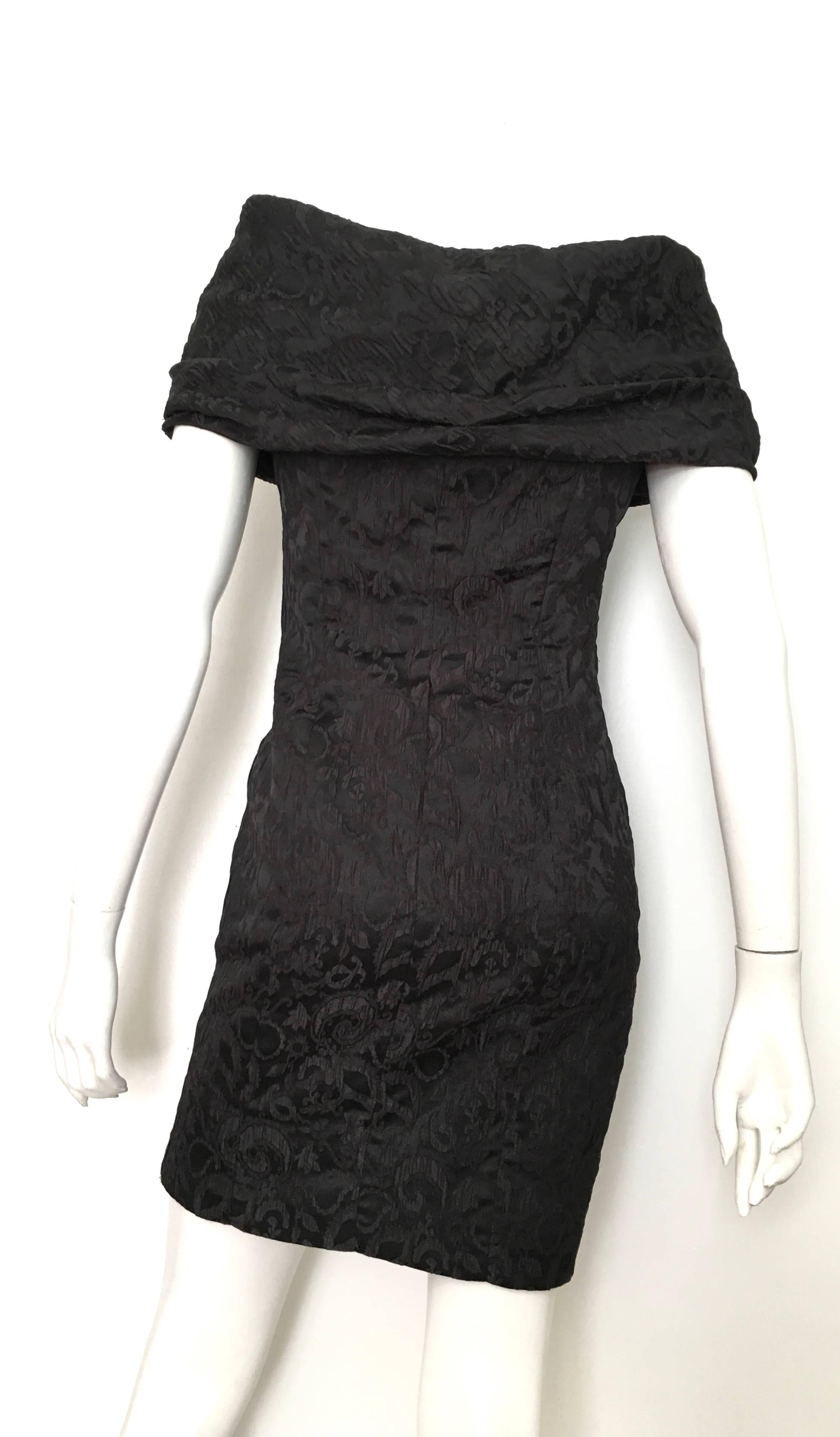 Dior 1980s Black Silk Evening Dress Size 6. For Sale 1