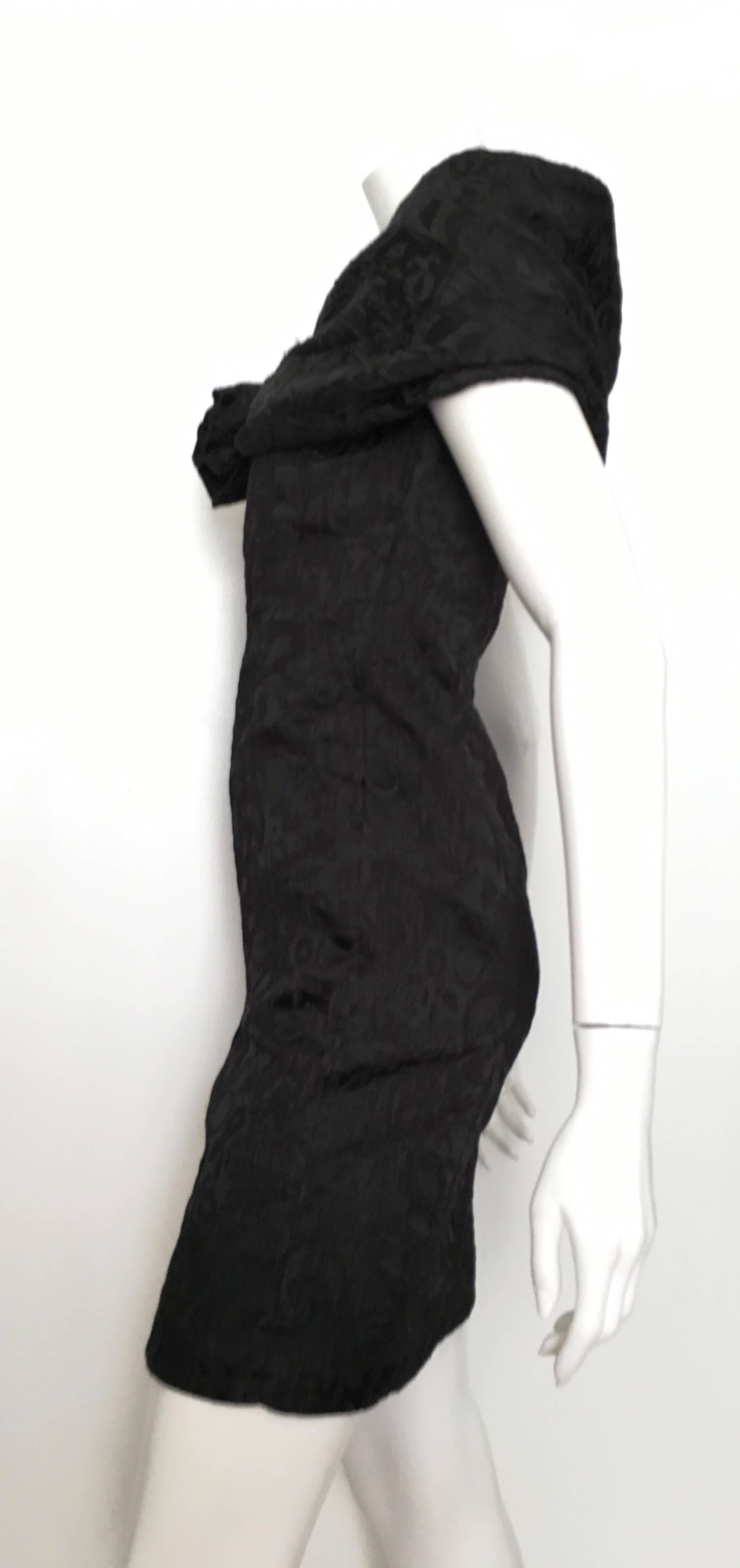 Dior 1980s Black Silk Evening Dress Size 6. For Sale 2