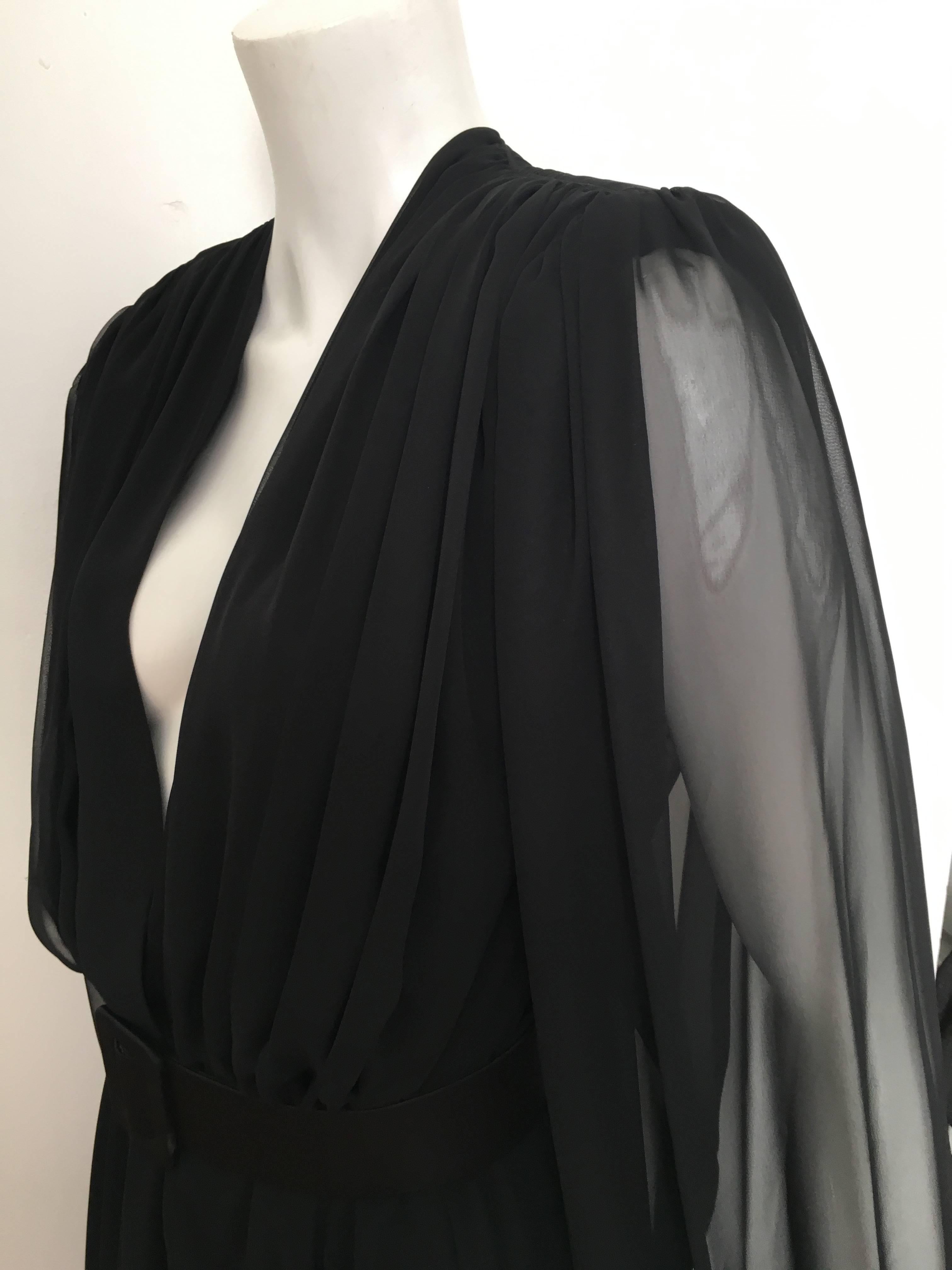 William Pearson 1980s Little Black Evening Dress Size 6. For Sale 3