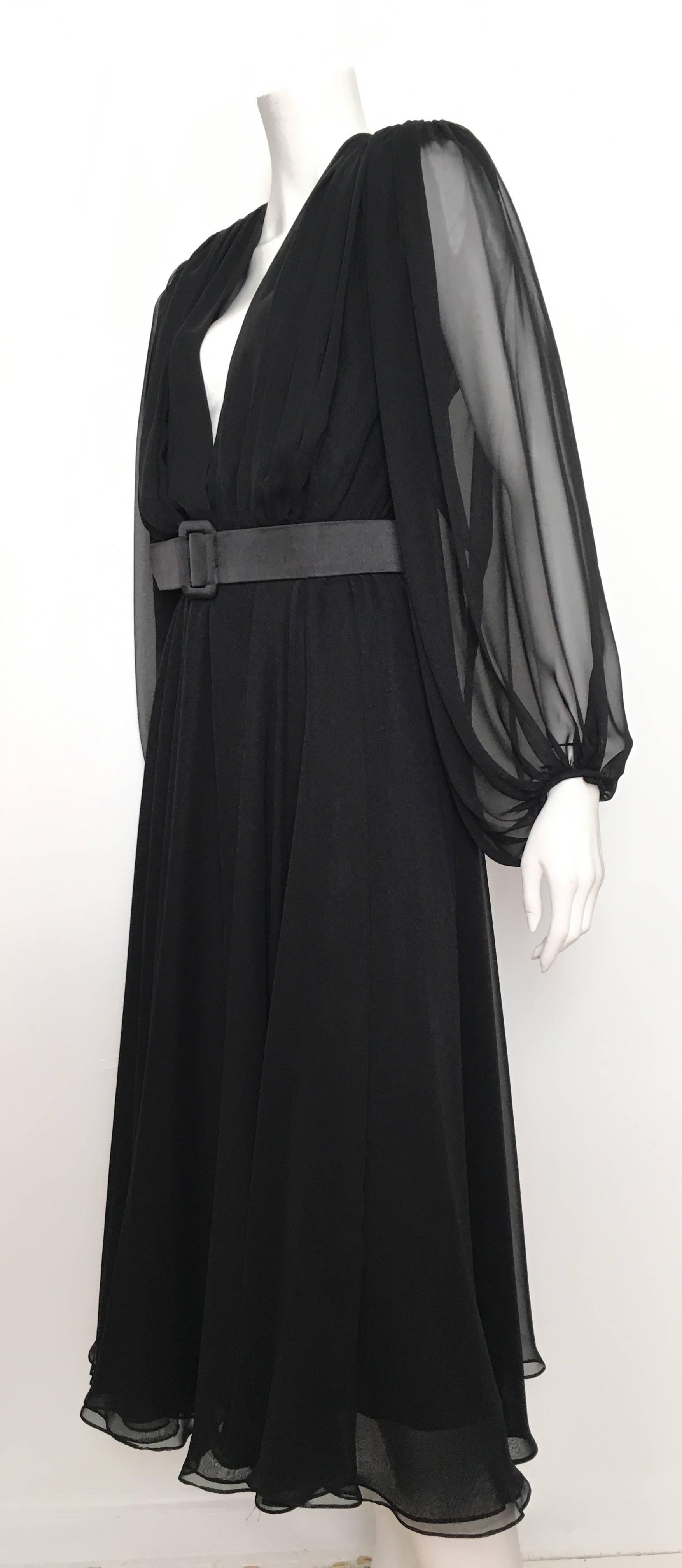 William Pearson 1980s Little Black Evening Dress Size 6. For Sale 2