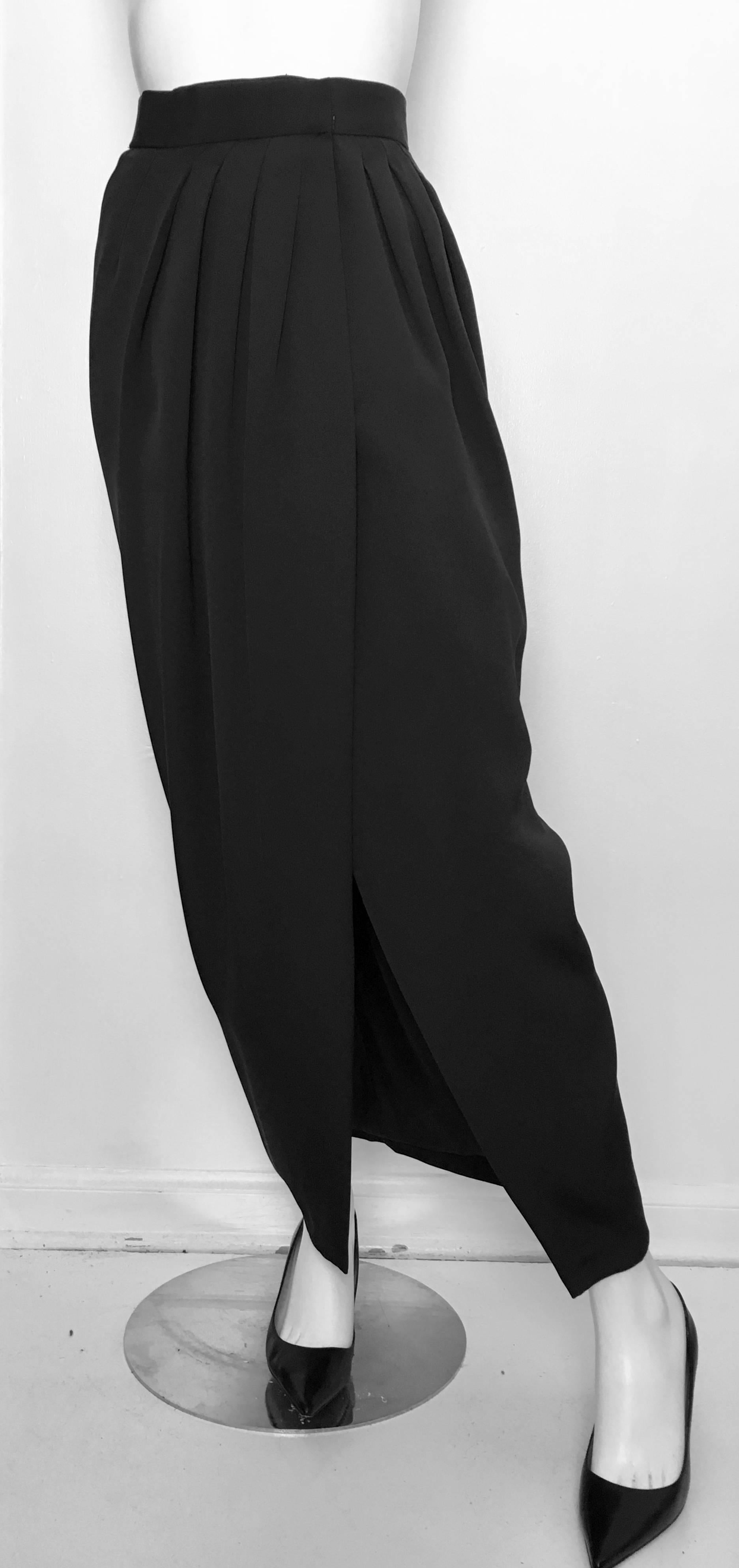 Carolyne Roehm Black Long Evening Wrap Skirt Size 4. For Sale 4