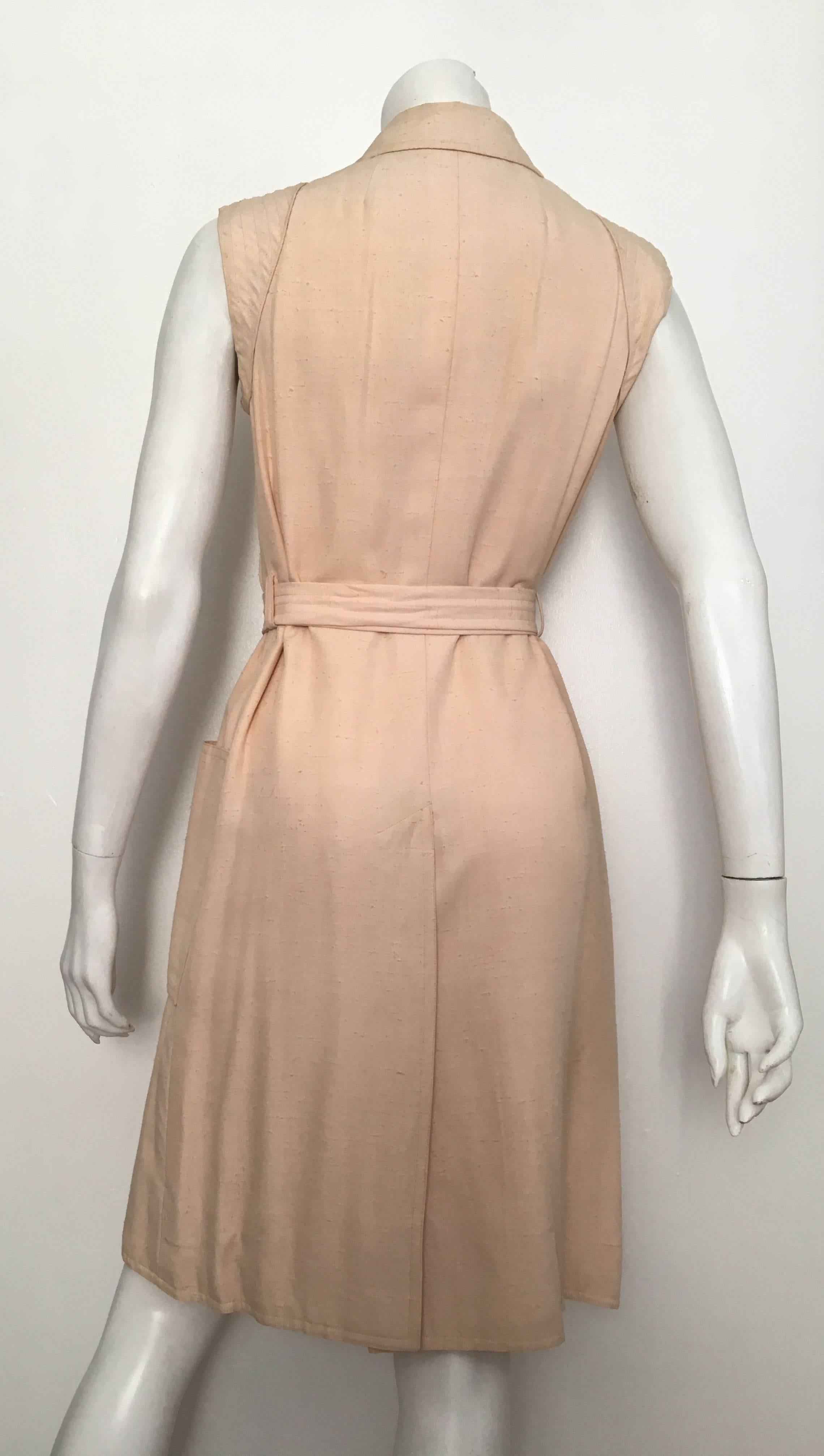 Geoffrey Beene for Neiman Marcus 1970s Silk Button Up Dress with Pockets Size 8. For Sale 1
