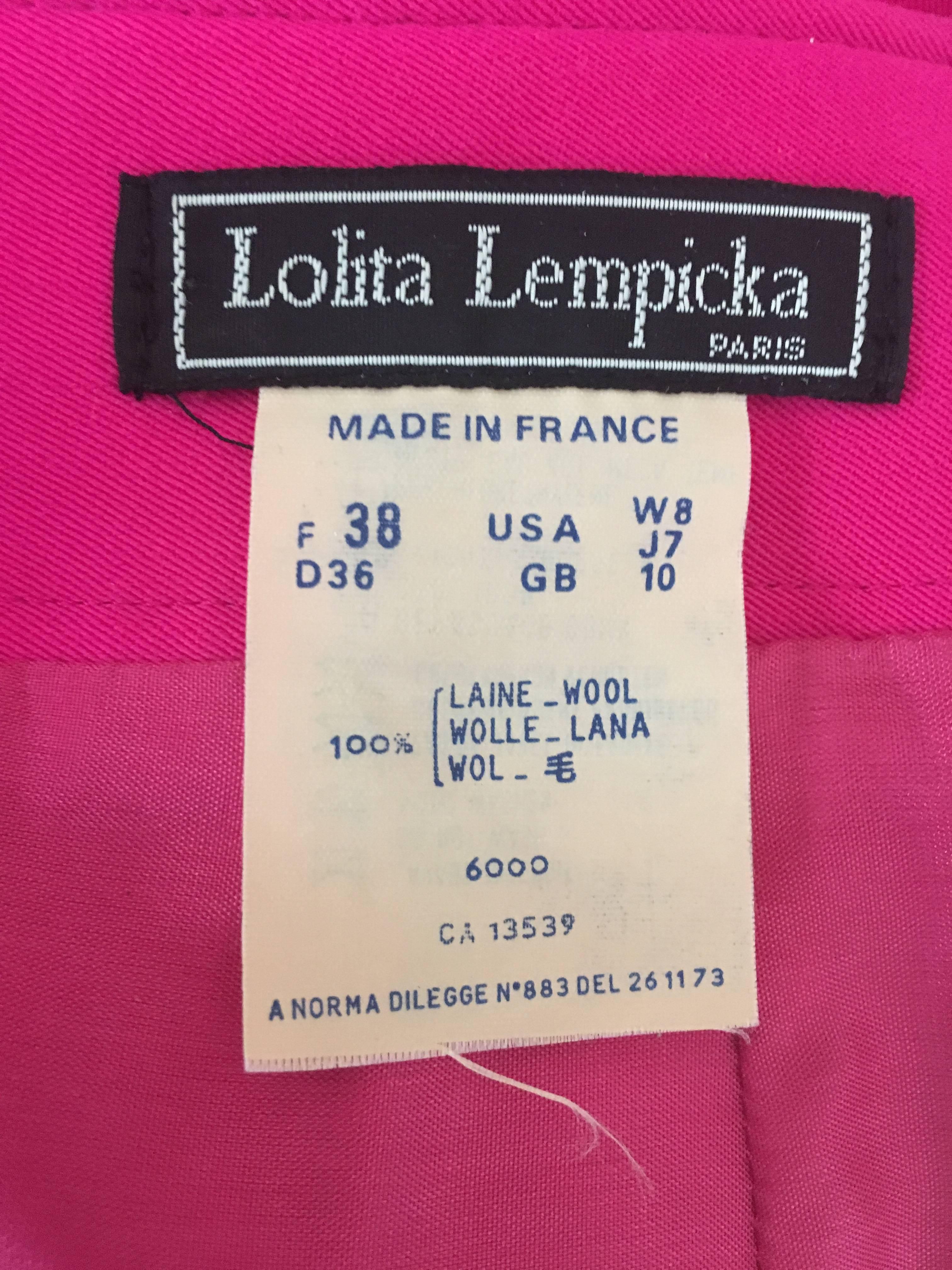 Lolita Lempicka Wool Pink Sexy Pencil Skirt Size 6. For Sale 1