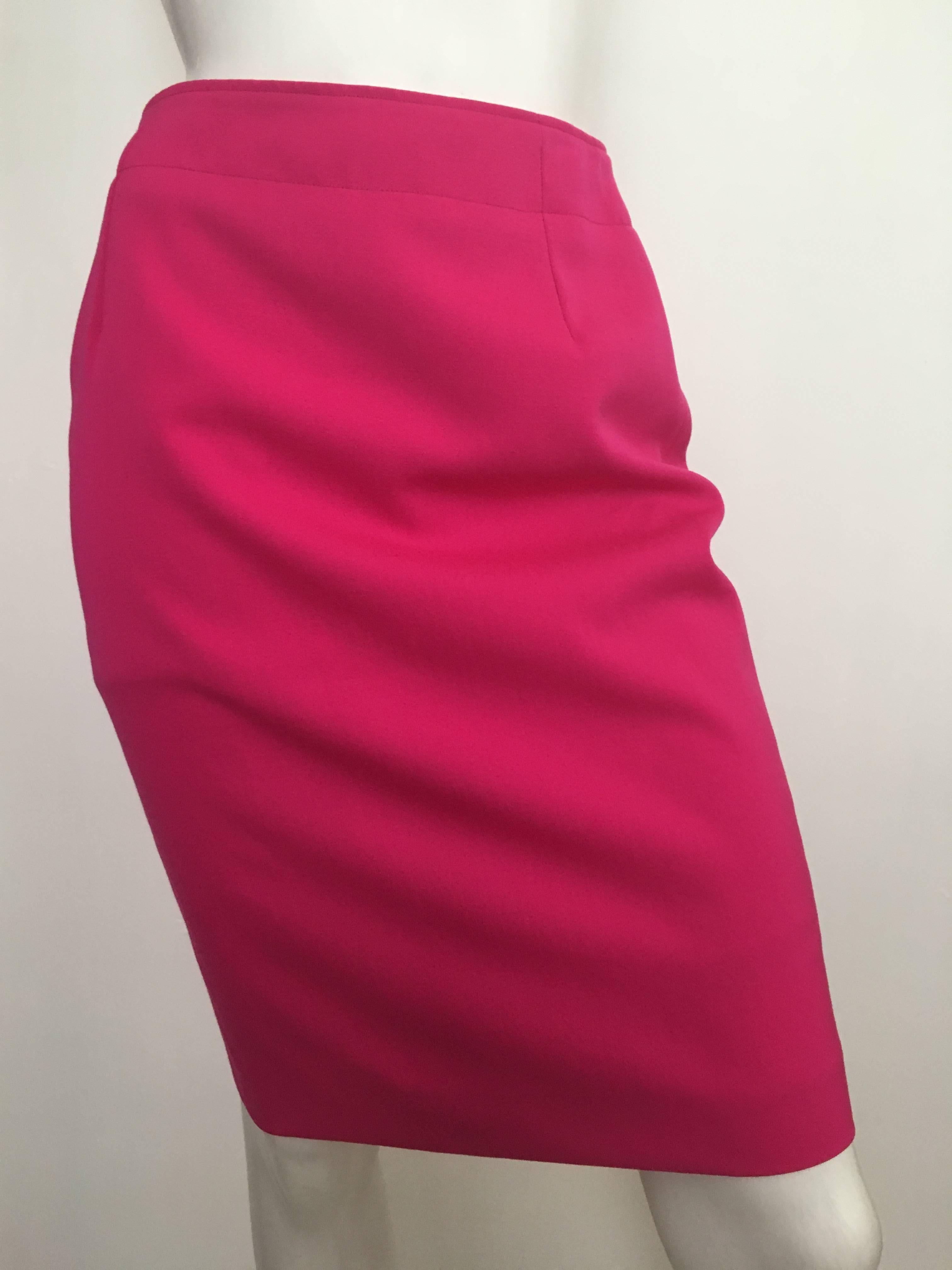 Lolita Lempicka Wool Pink Sexy Pencil Skirt Size 6. For Sale 2
