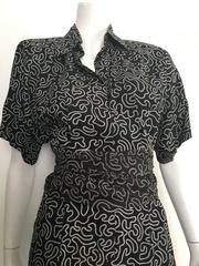 Norma Kamali Silk Pleated Dress With Sash Size 4.