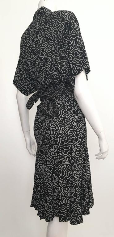 Norma Kamali Silk Pleated Dress With Sash Size 4. For Sale at 1stDibs ...