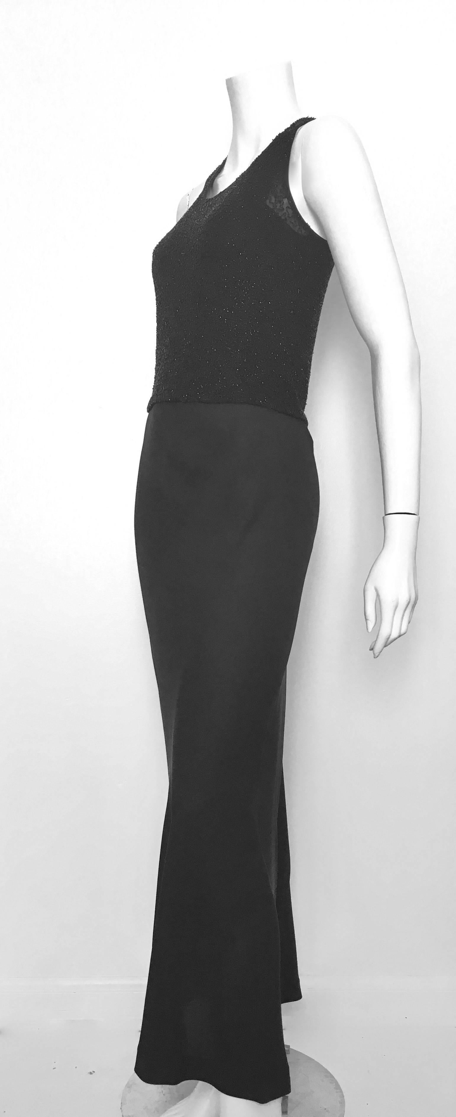 Women's or Men's Donna Karan Black Silk Minimal Bias-Cut Gown Size 4.  For Sale