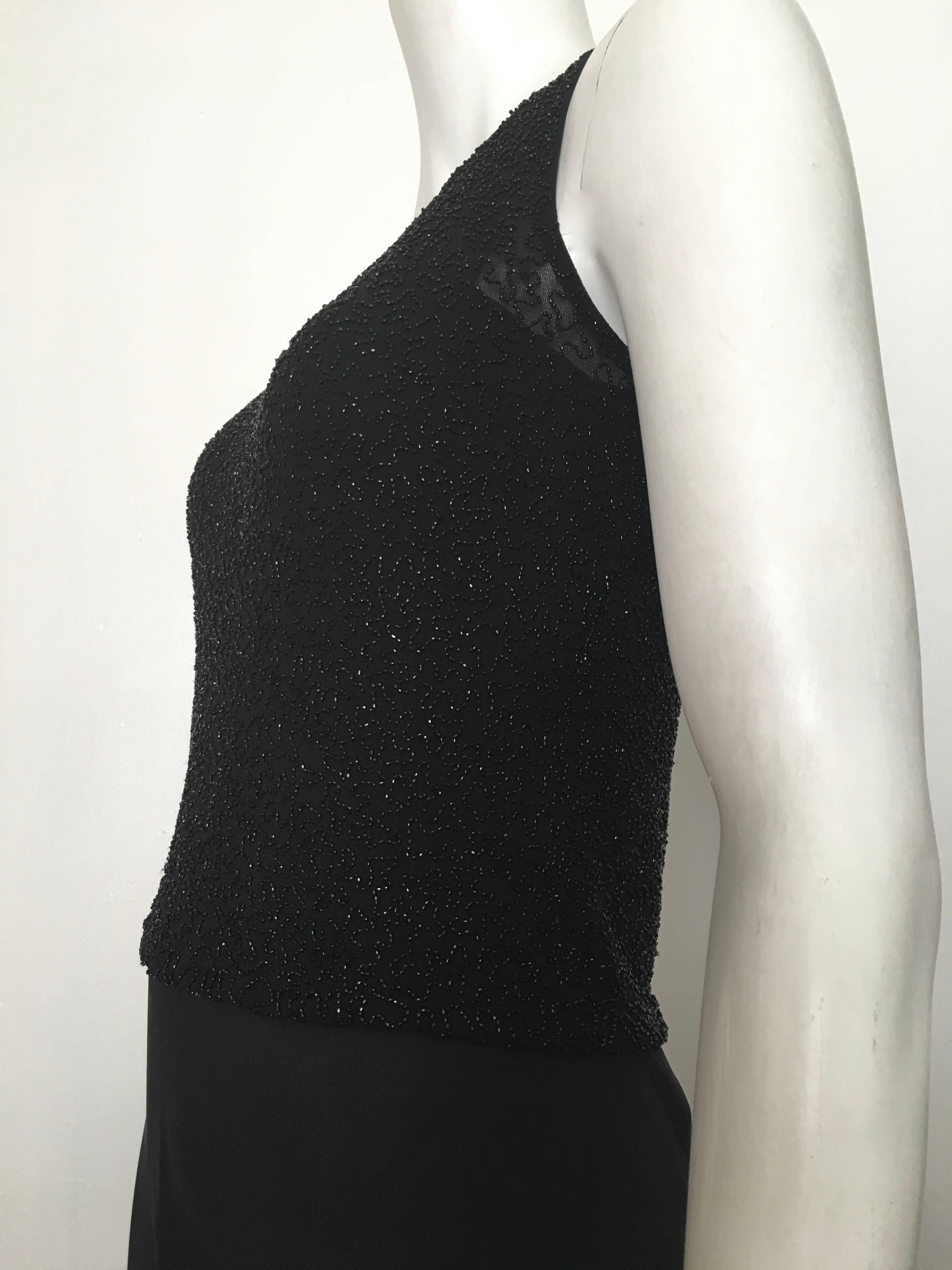 Donna Karan Black Silk Minimal Bias-Cut Gown Size 4.  For Sale 1