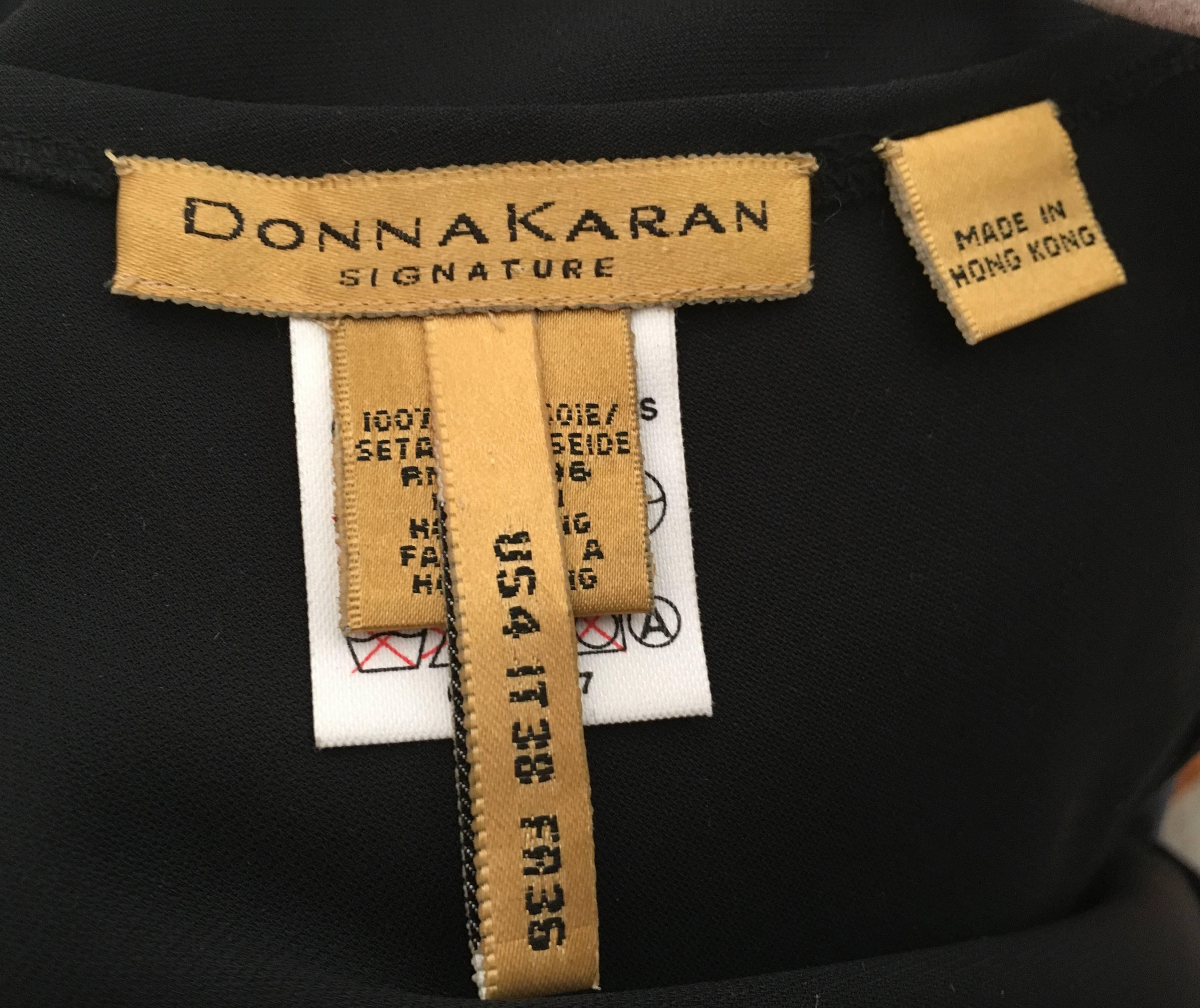 Donna Karan Black Silk Minimal Bias-Cut Gown Size 4.  For Sale 3