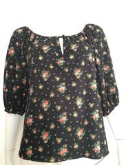 Oscar de la Renta Floral Peasant Blouse Size 4 / 6.