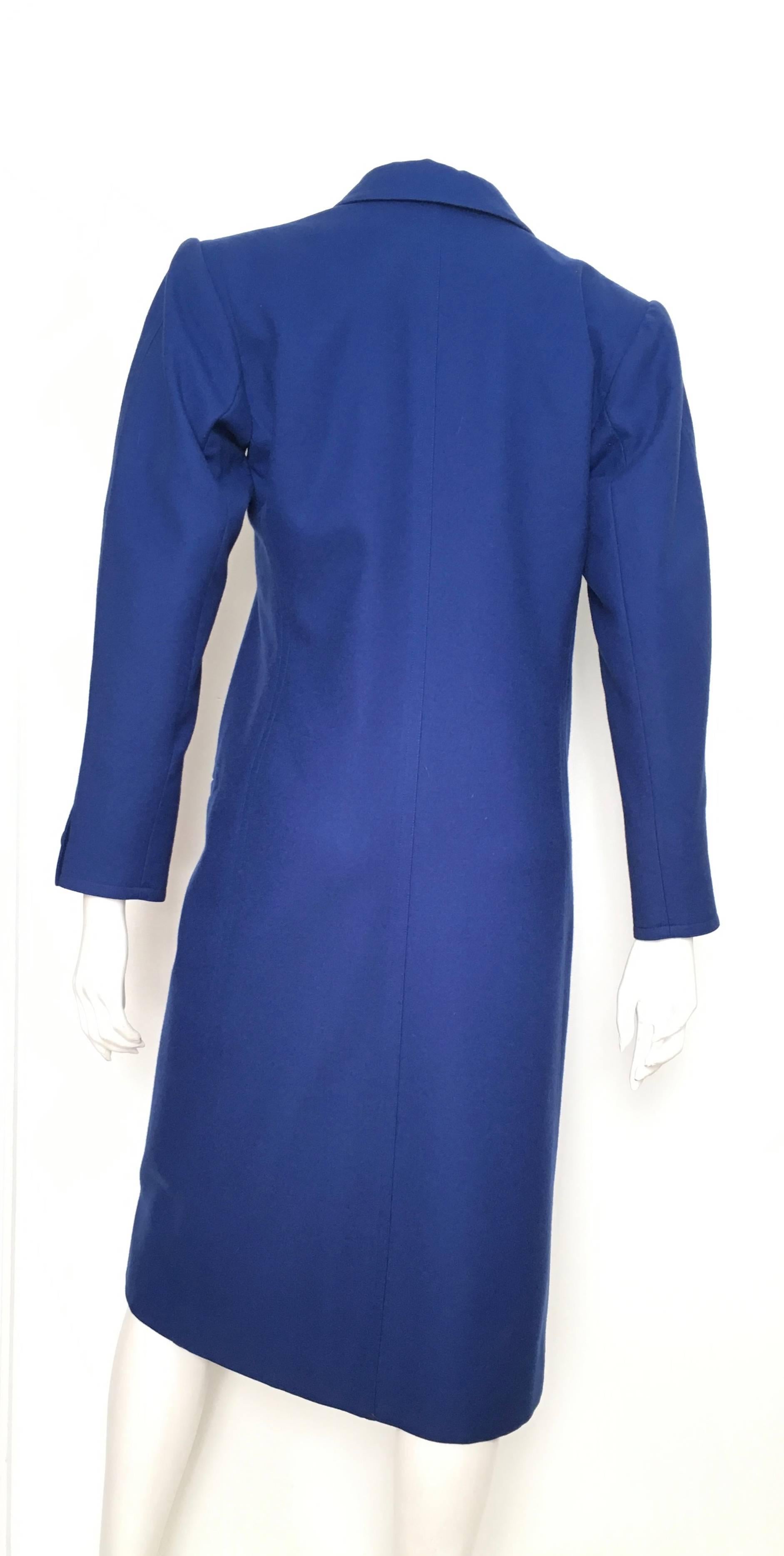 Women's or Men's Yves Saint Laurent Yves Klein Blue Wool Coat Size 8.