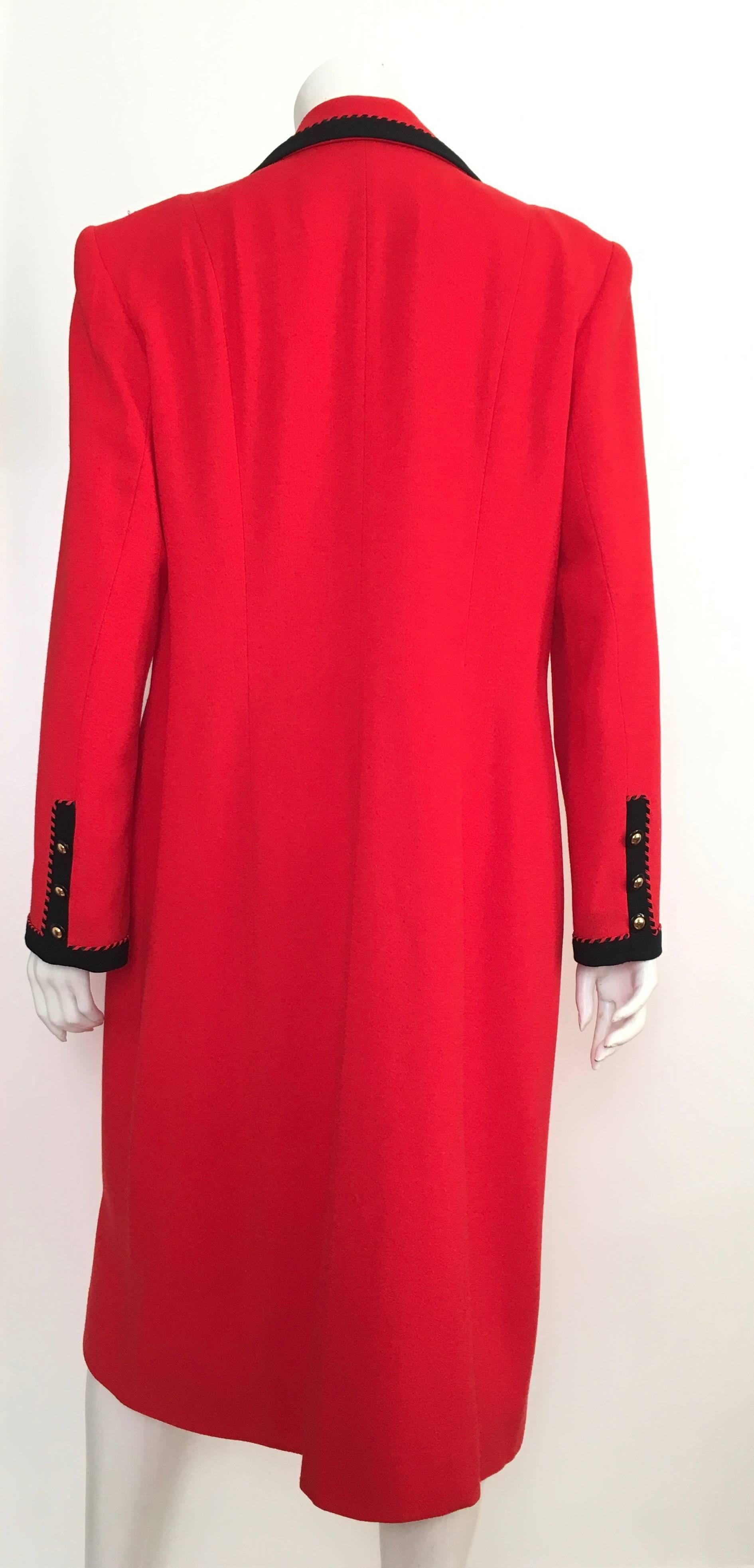 Lilli Ann Red Wool Coat Size Large, 1980s For Sale 1