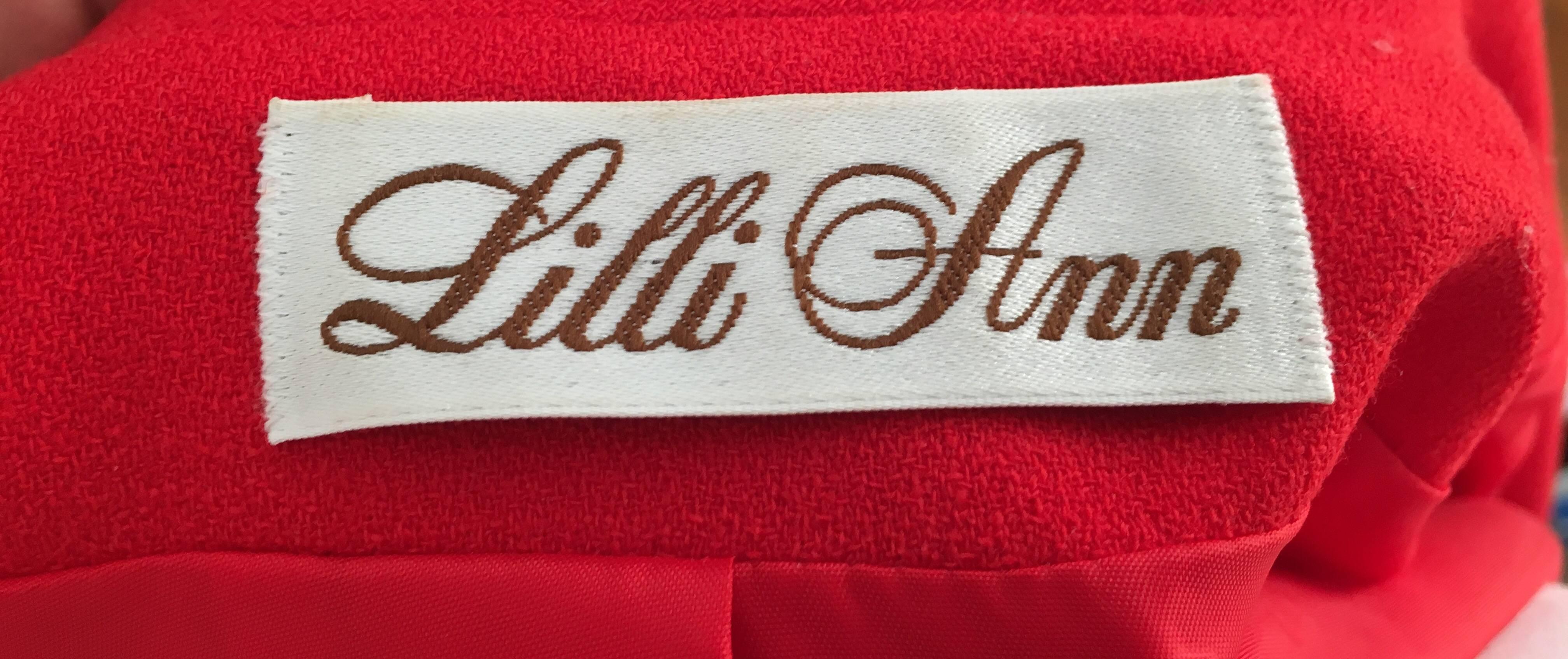 Lilli Ann Red Wool Coat Size Large, 1980s For Sale 6