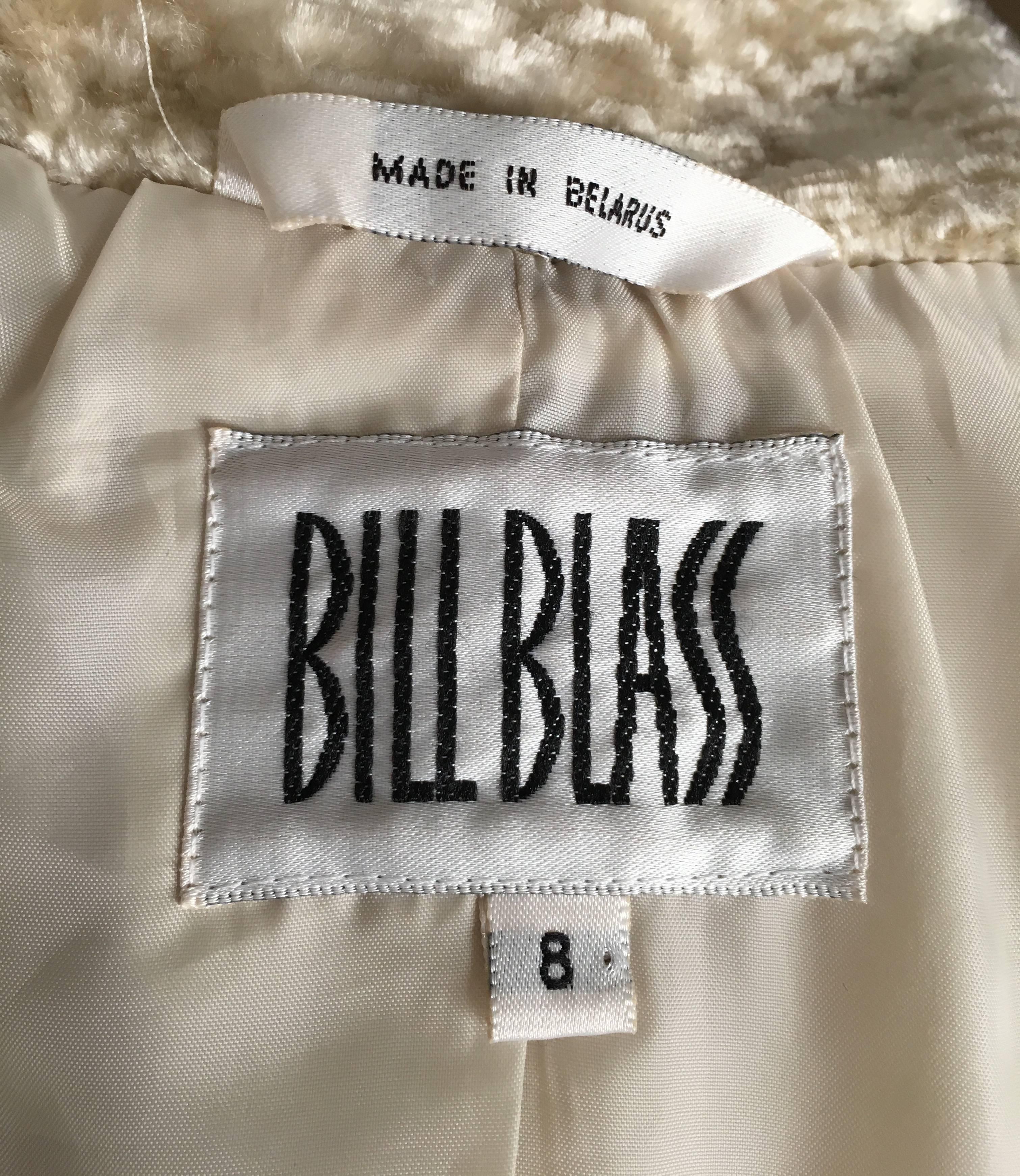 Bill Blass Faux Fur Jacket With Pockets Size 8. 3
