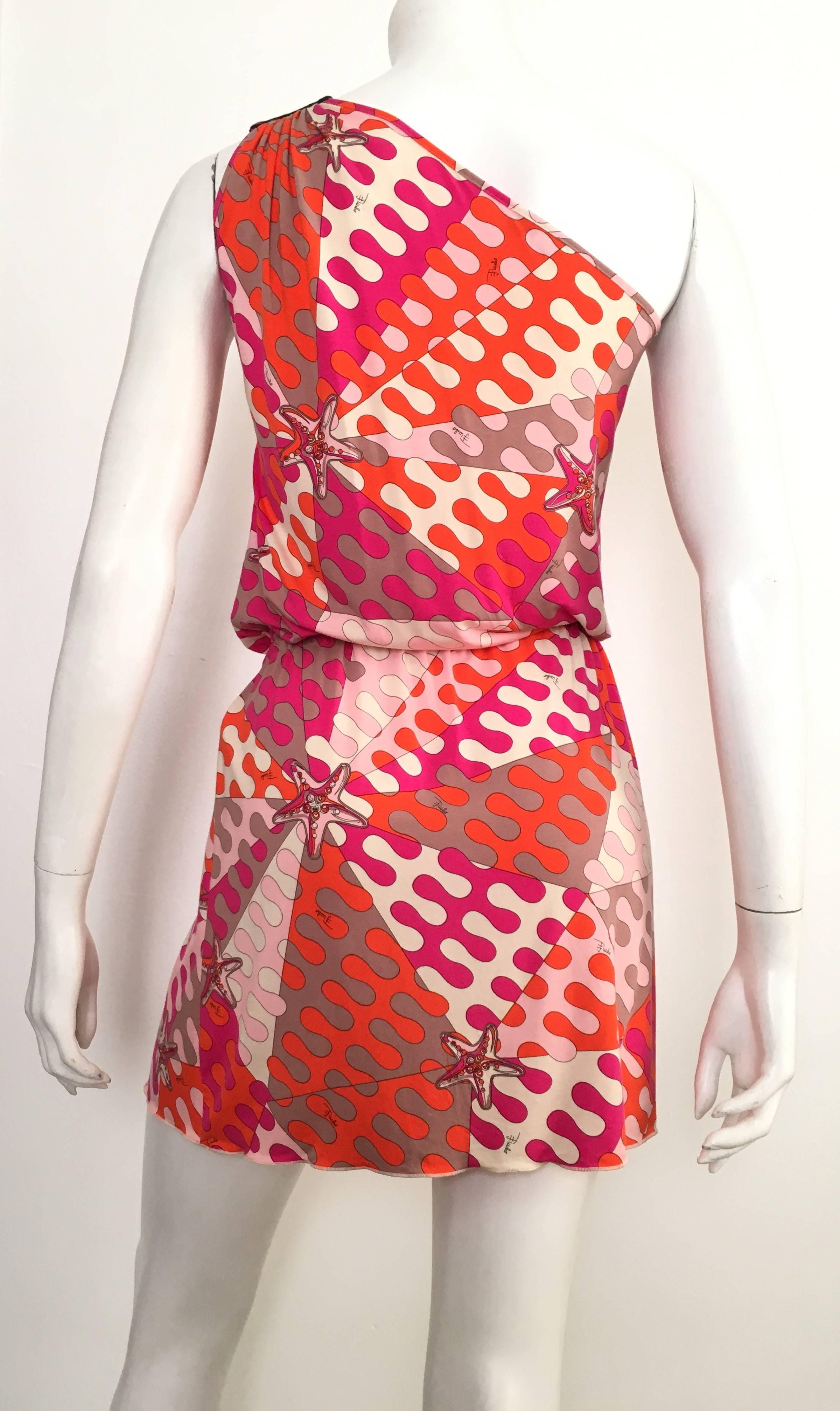 Emilio Pucci Starfish Off The Shoulder Dress Size 6.  2