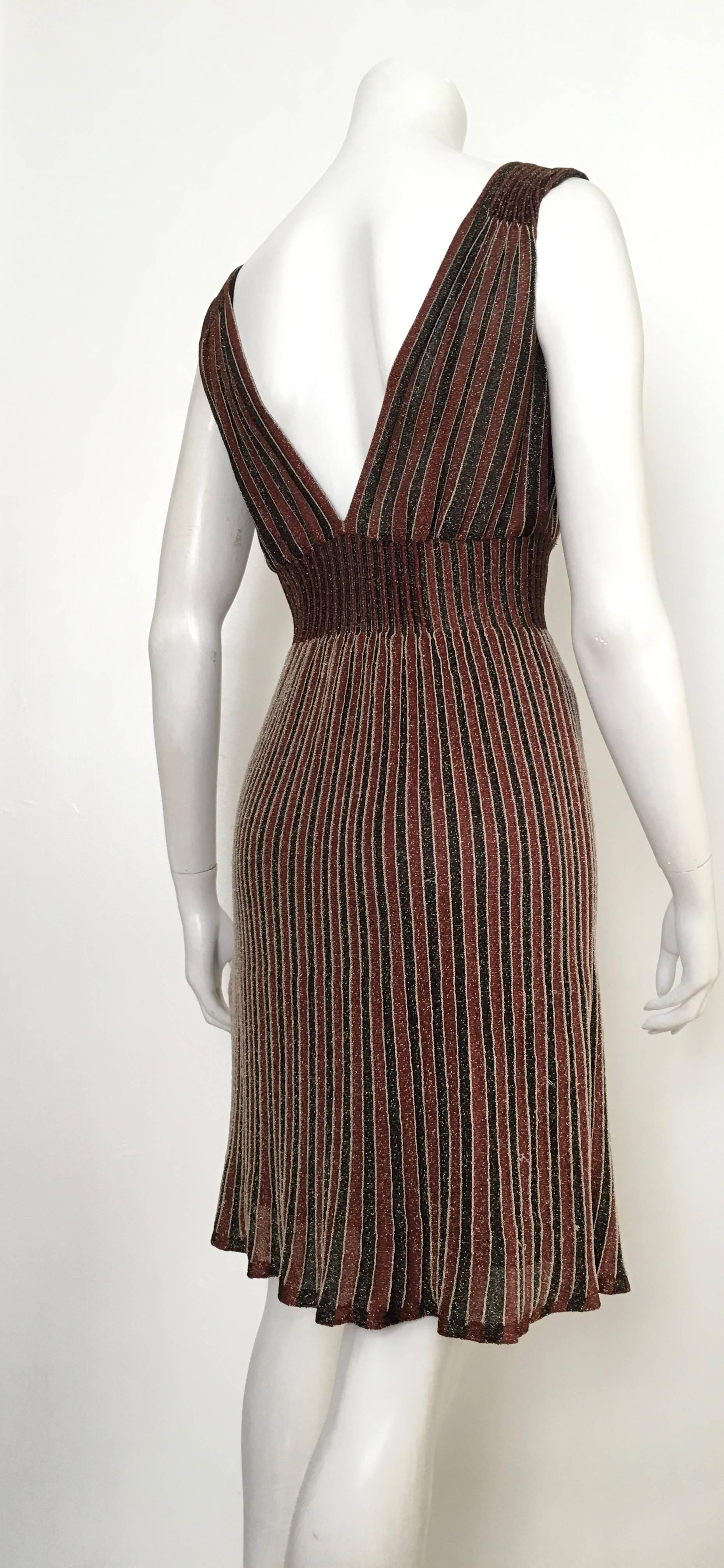 Missoni Metallic Knit Cocktail Dress Size 4/6. In Excellent Condition For Sale In Atlanta, GA