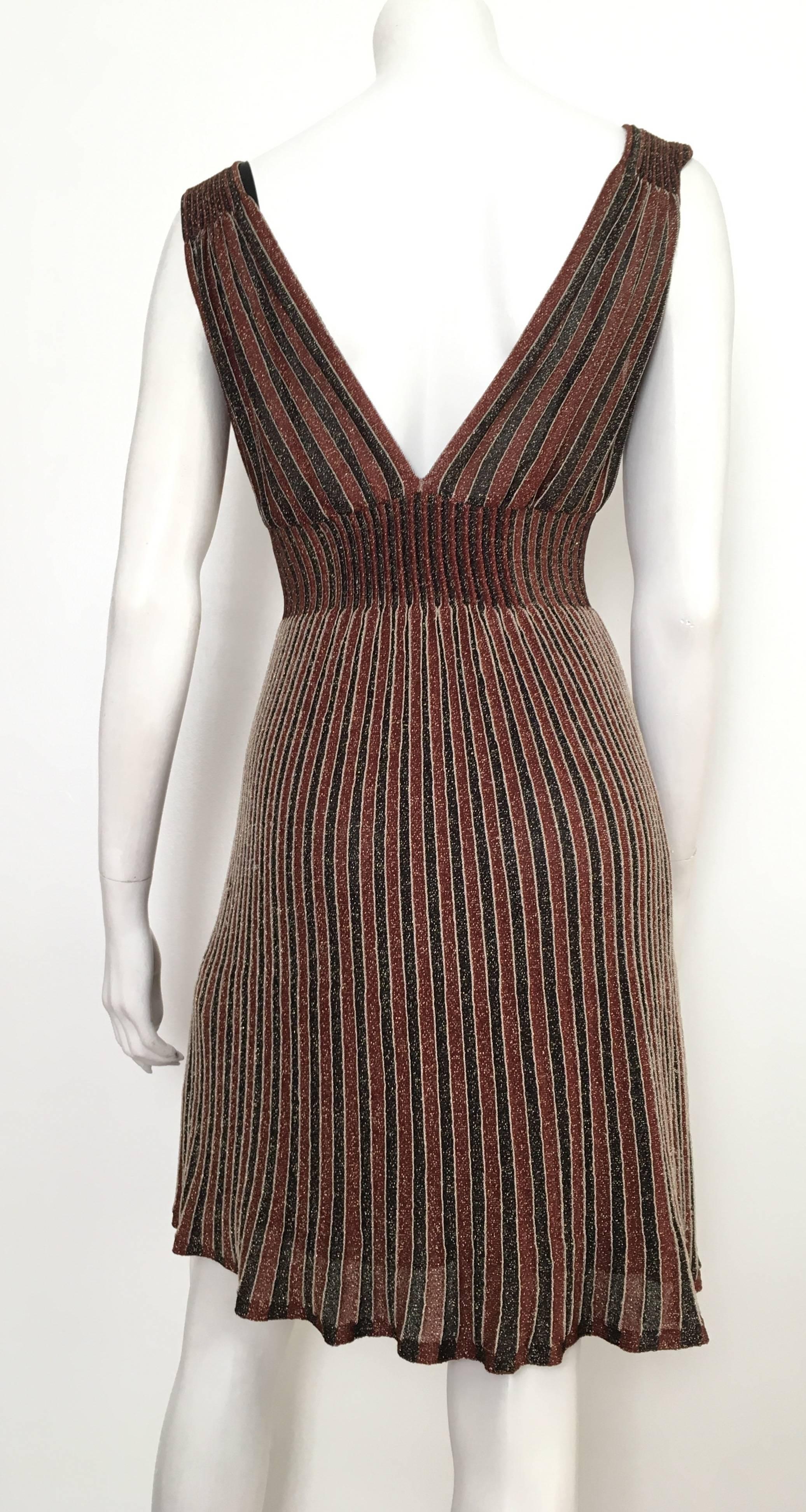 Women's or Men's Missoni Metallic Knit Cocktail Dress Size 4/6. For Sale