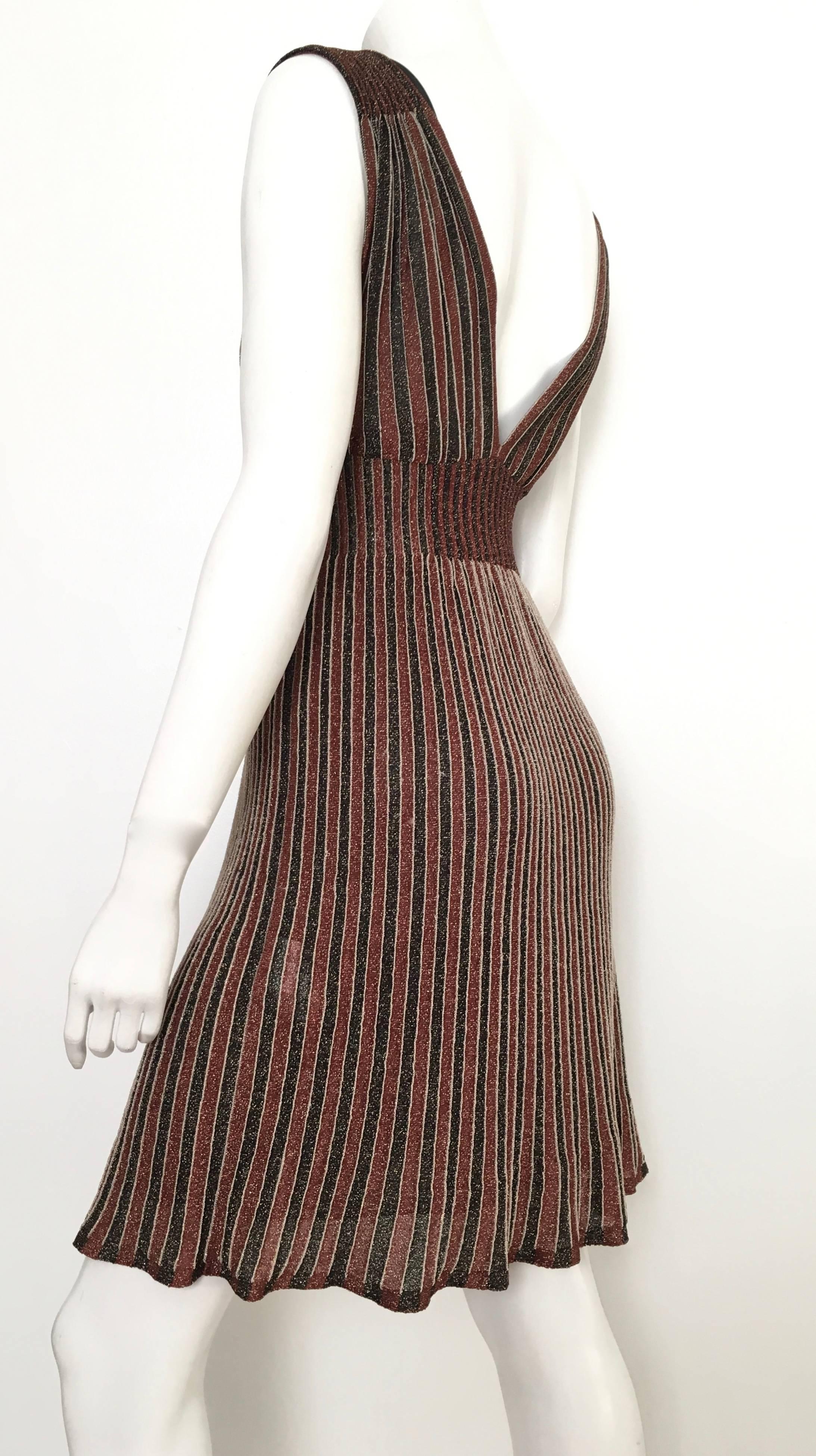 Missoni Metallic Knit Cocktail Dress Size 4/6. For Sale 1