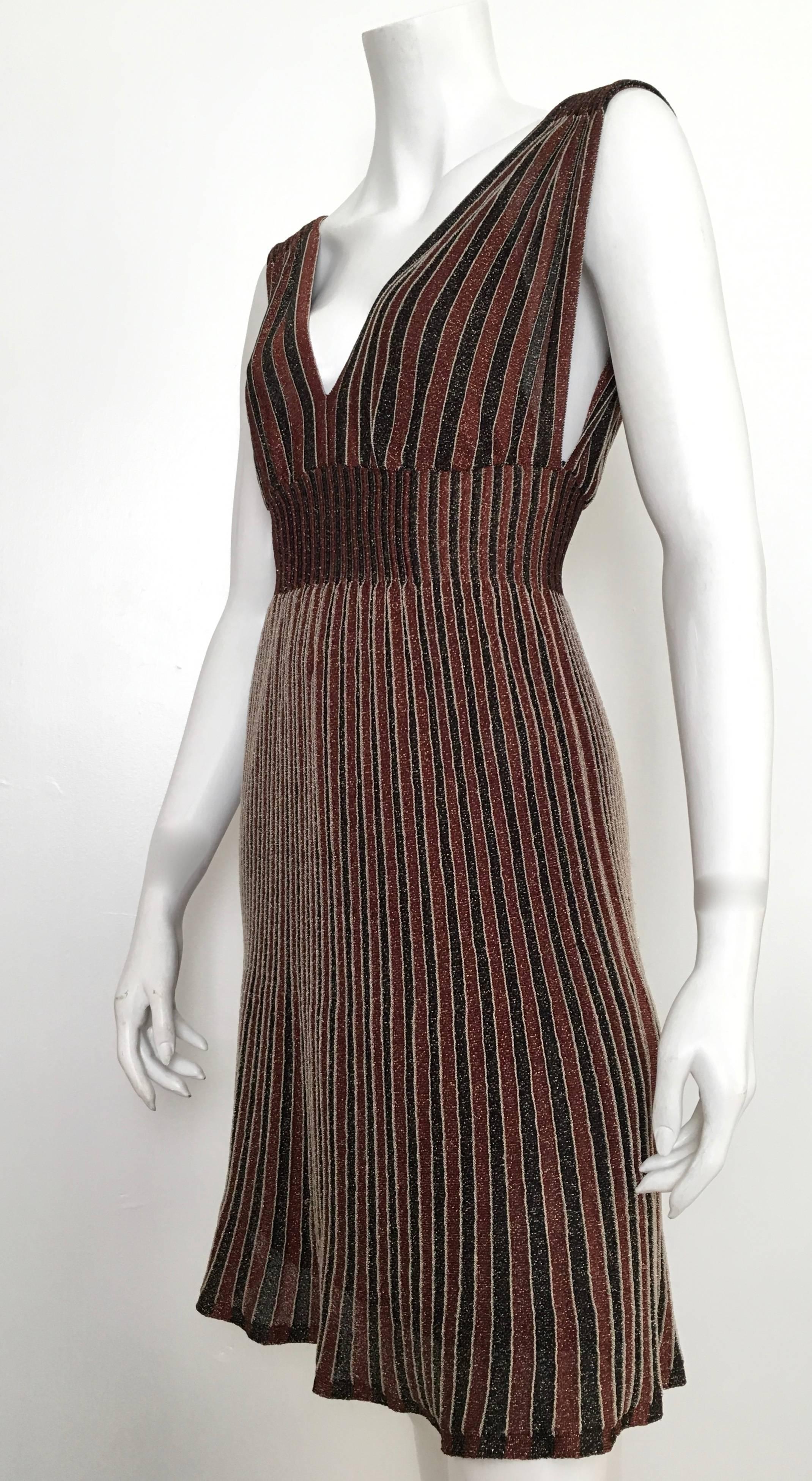 Missoni Metallic Knit Cocktail Dress Size 4/6. For Sale 2