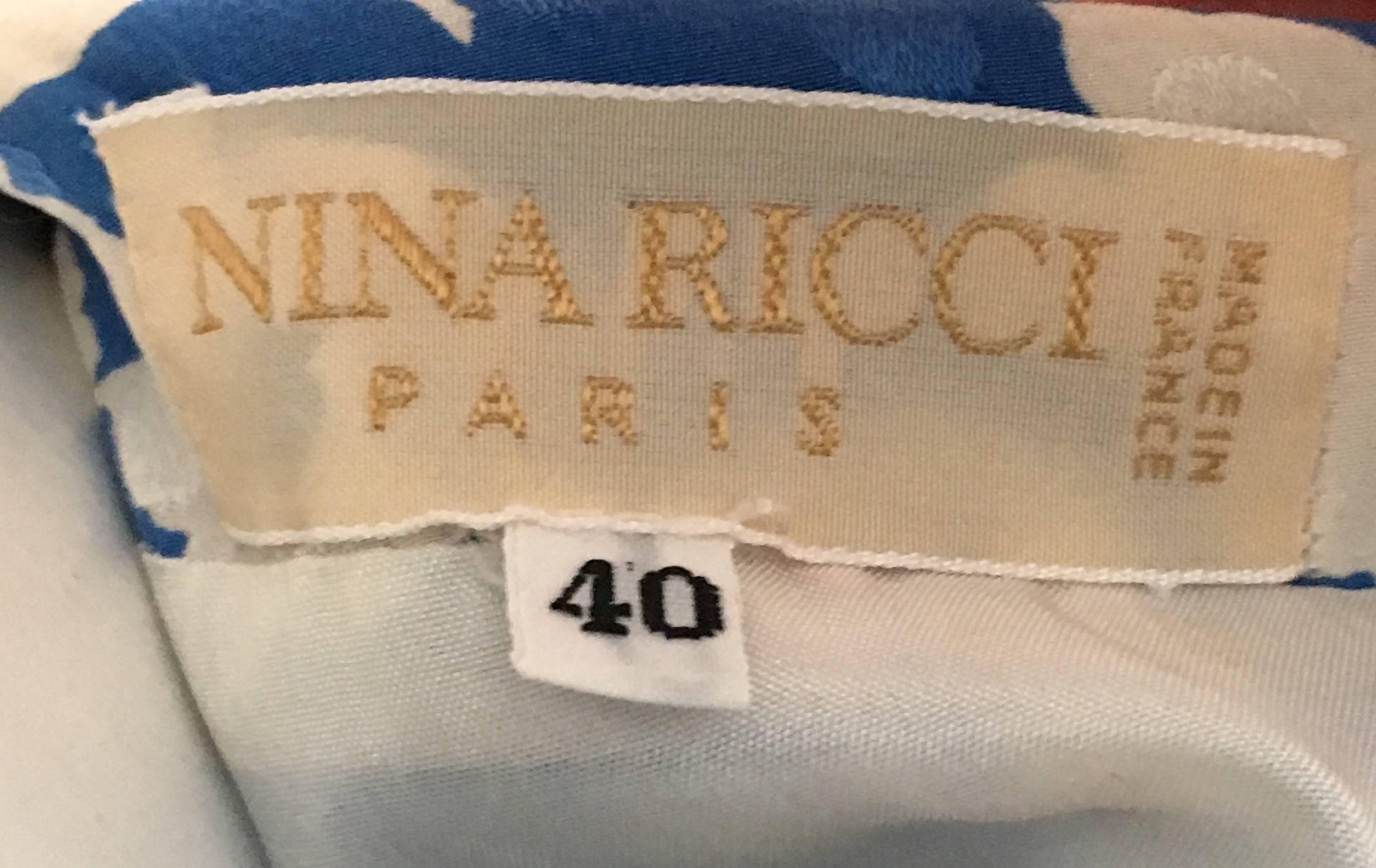 Nina Ricci 1980s Silk Floral Sheath Dress Size 4 / 6. For Sale 5