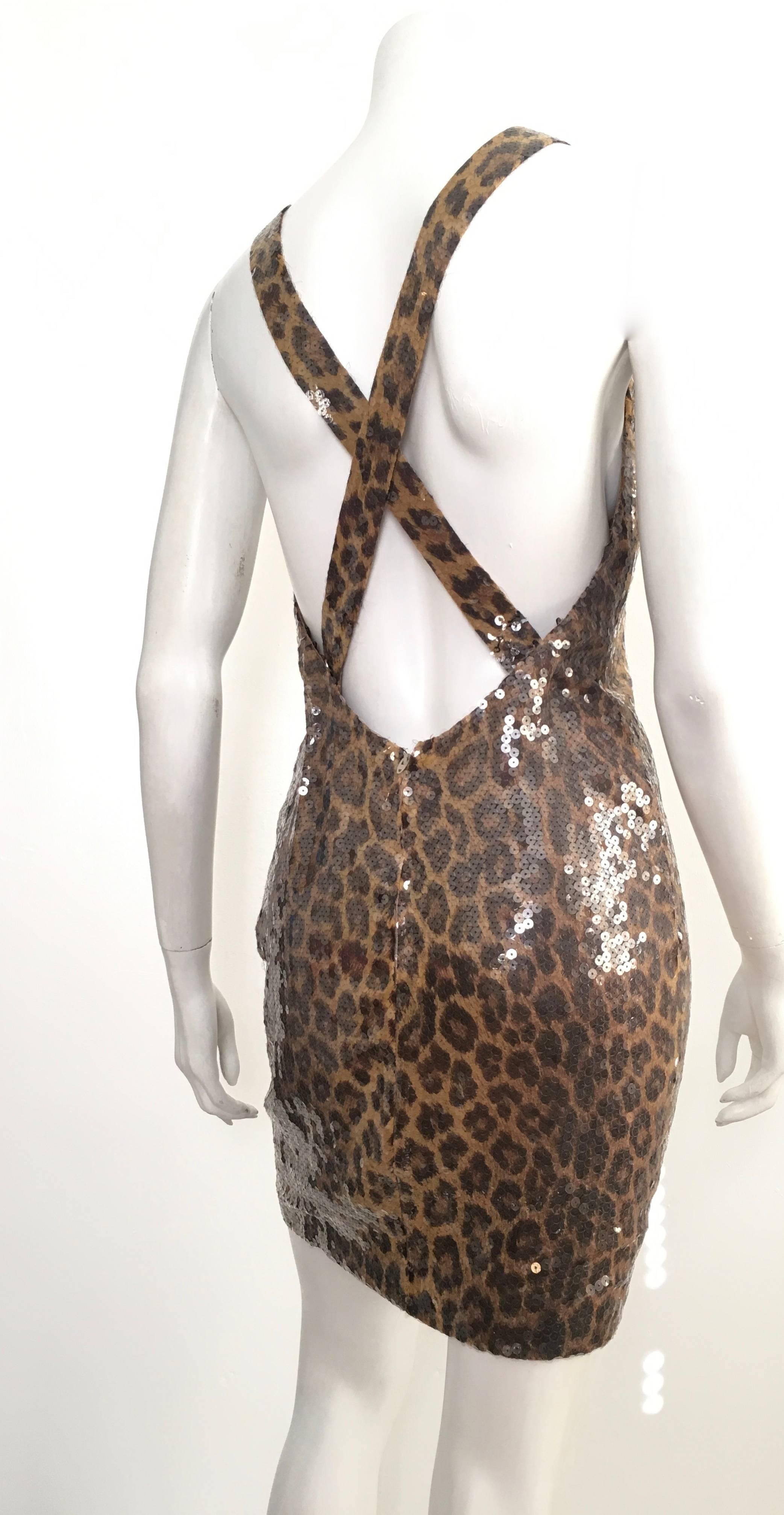 sequin cheetah dress