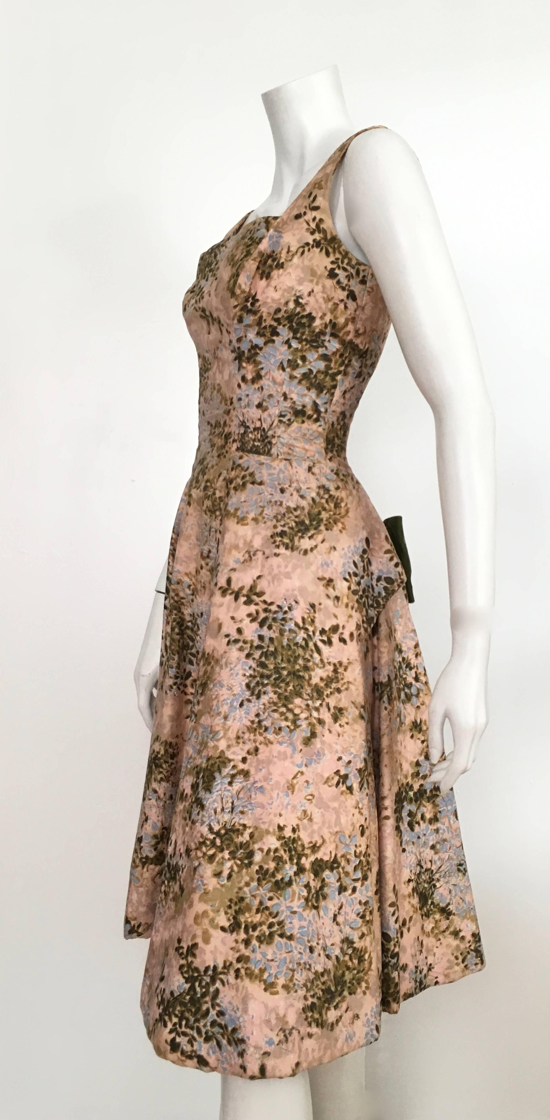 Estevez 1950s Cotton Floral Flared Dress Size 4.  2