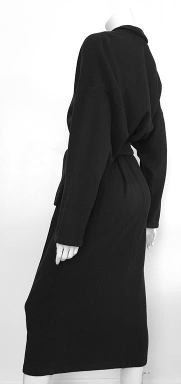 Norma Kamali 1980s Black Cotton Snap Button Dress With Pockets Size ...