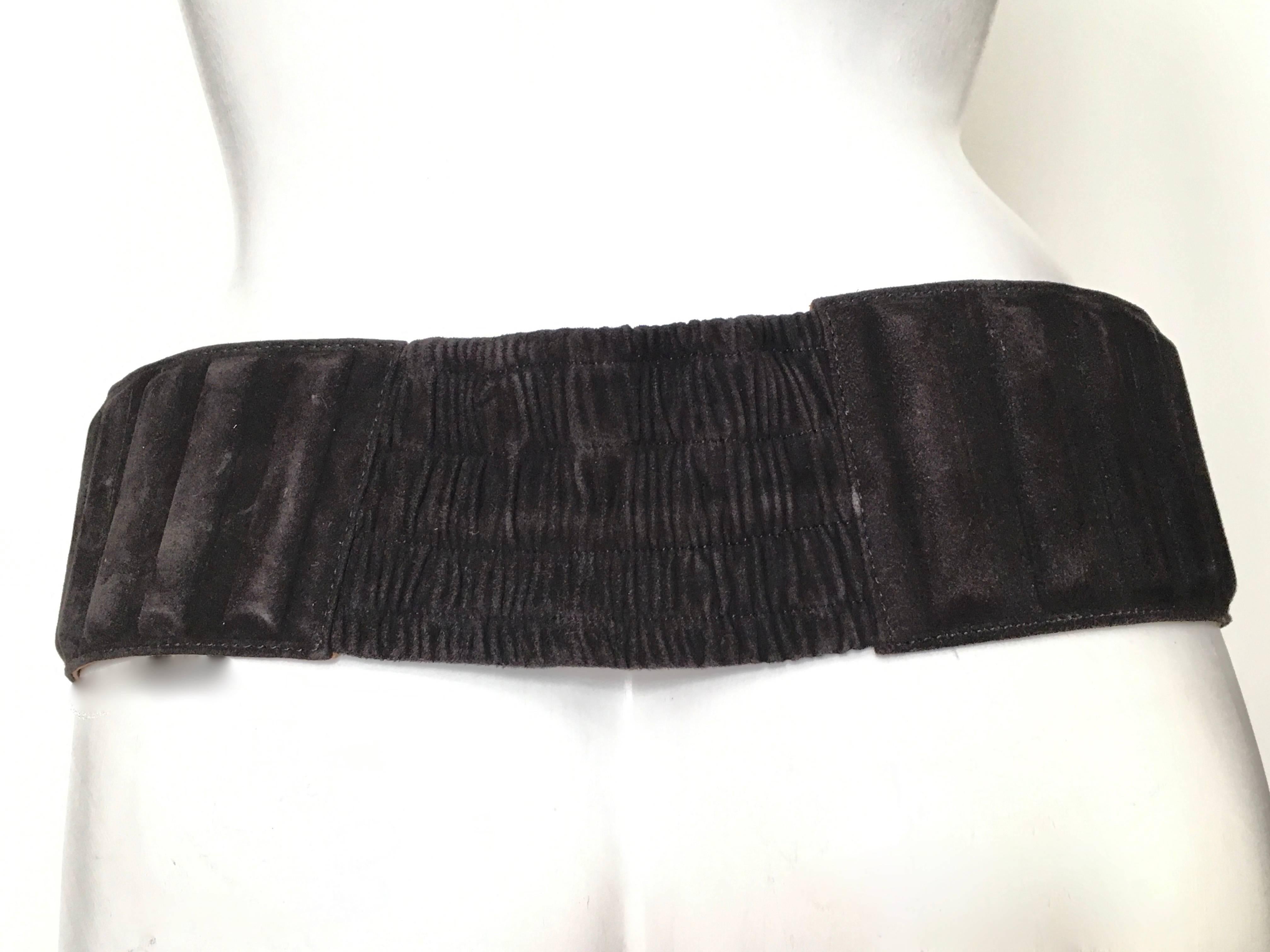 Women's or Men's Fendi Lucite Buckle With Black Suede Strap Belt Size 34.  For Sale
